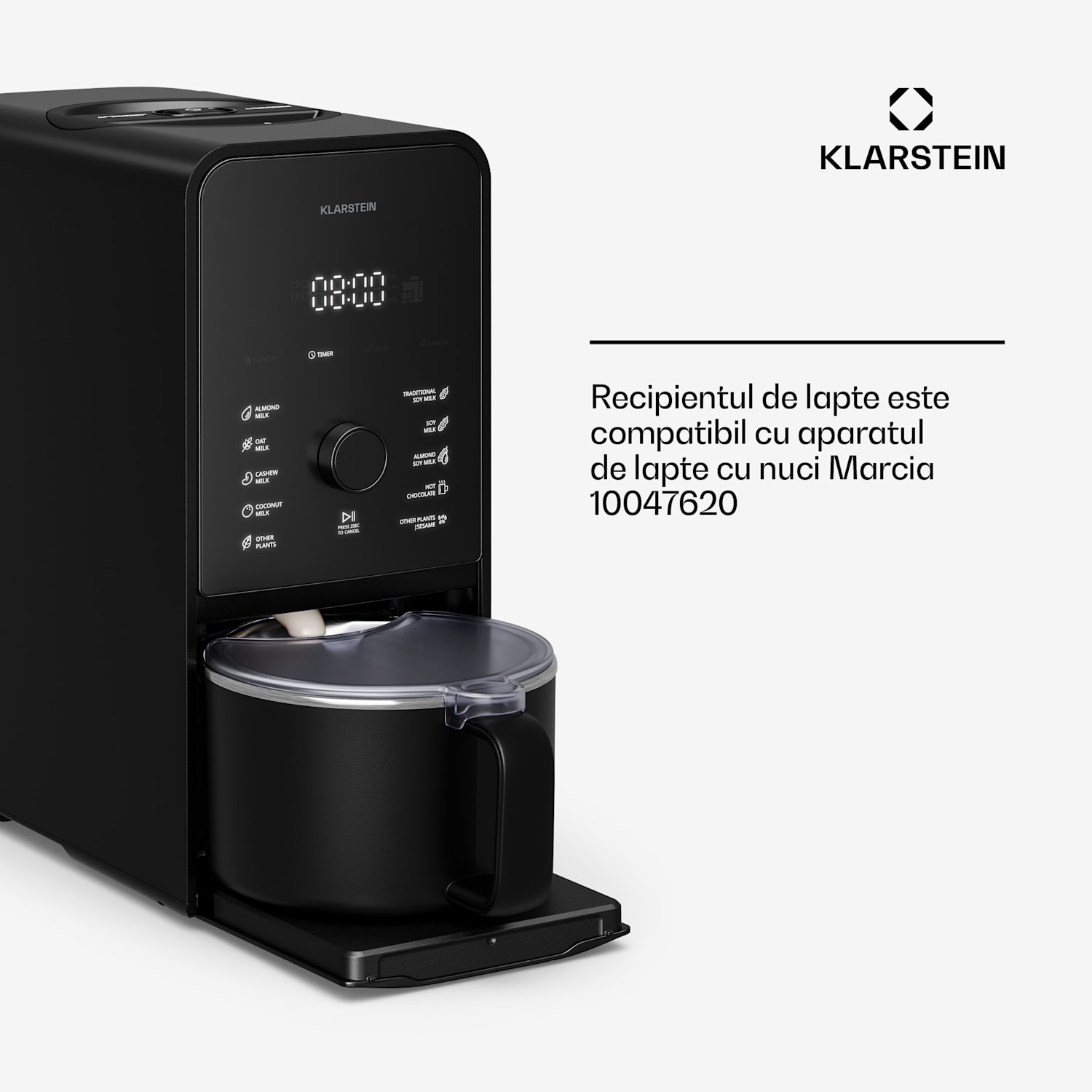 Marcia Touch – recipient pentru lapte, 1,2 l, plastic și oțel inoxidabil SUS304, compatibil cu mașina de spălat vase 