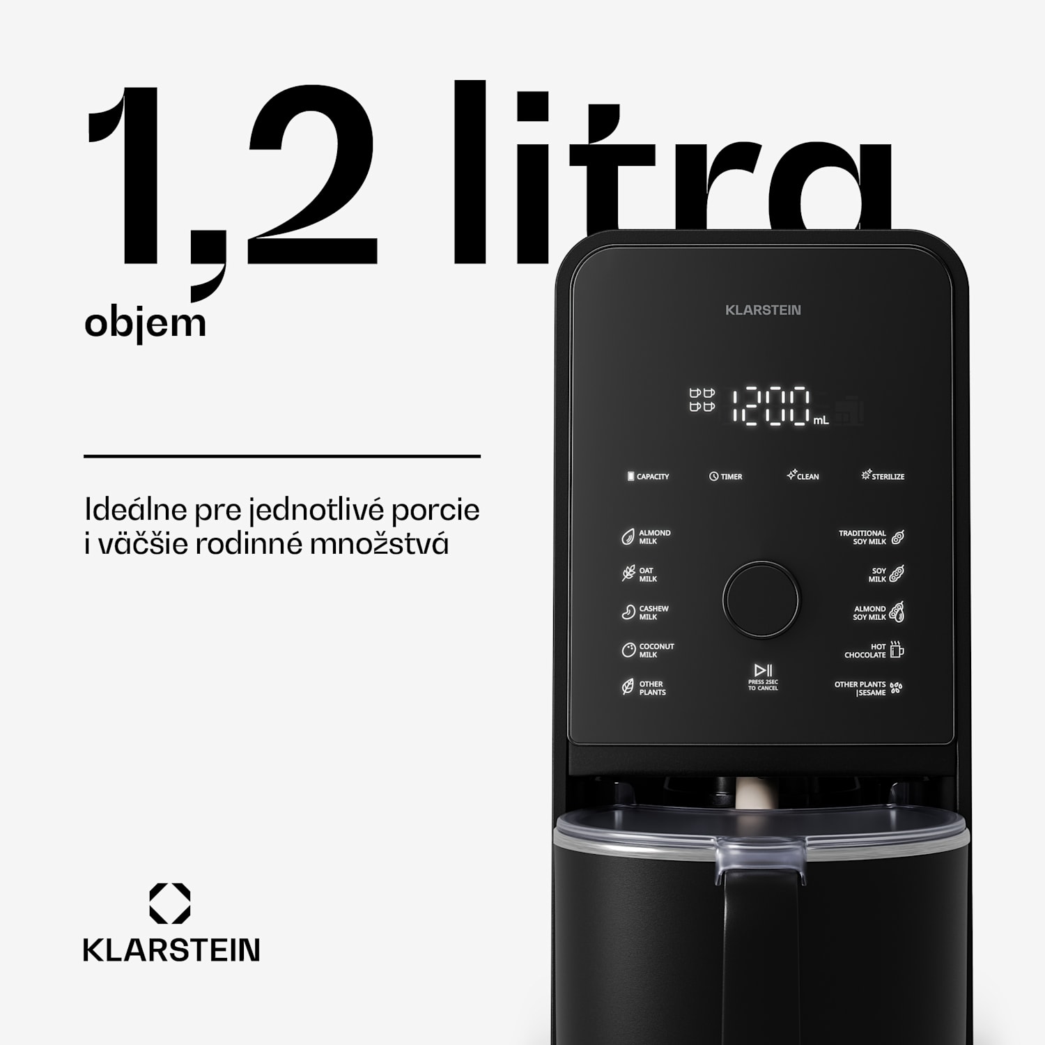 Marcia Touch nádoba na mlieko 1,2 l plast SUS304 nehrdzavejúca oceľ vhodná do umývačky riadu 