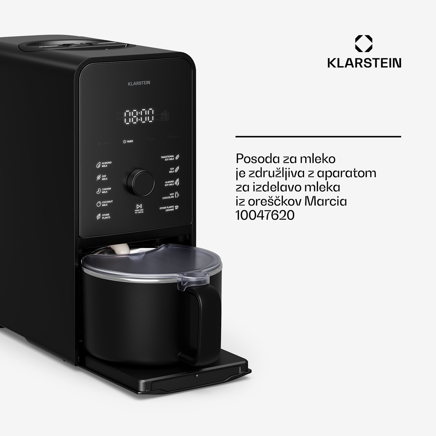 Marcia Touch posoda za mleko 1,2 l plastika SUS304 nerjaveče jeklo, primerno za pomivanje v pomivalnem stroju 