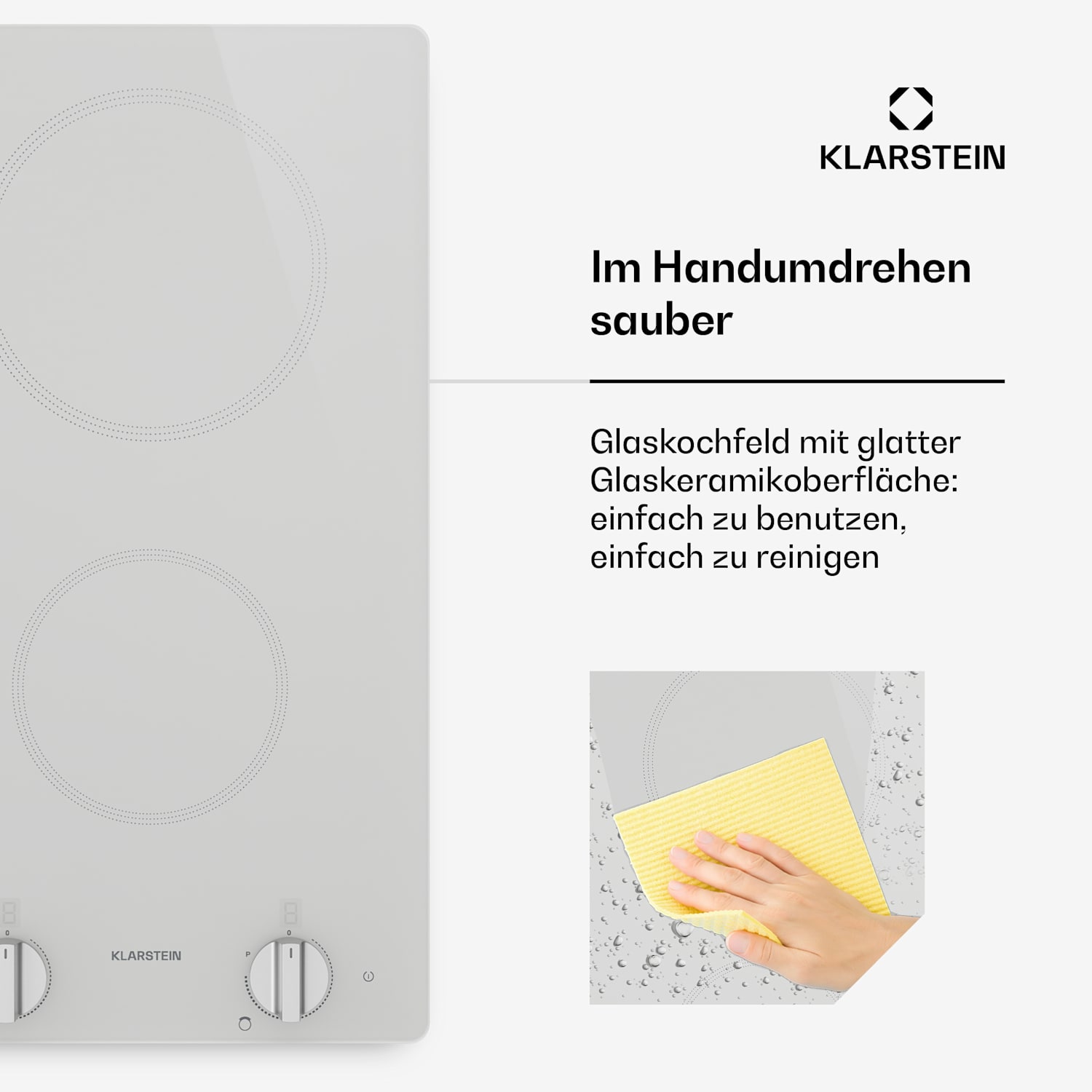 Kochheld - Piano cottura a induzione | Elegante e potente | 2 zone | 3500 W | 30 cm 30 cm | Bianco