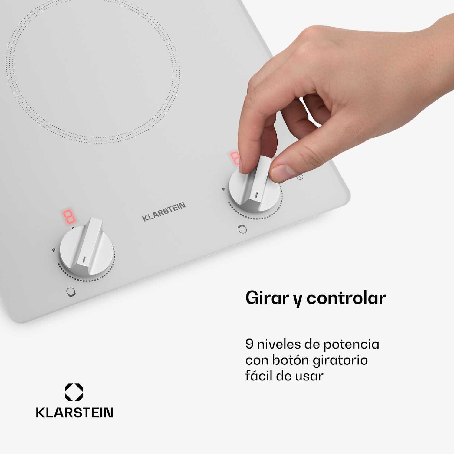 Kochheld placa de inducción | Elegante y potente | 2 zonas de cocción | 3500 W | 30 cm 30 cm | Blanco