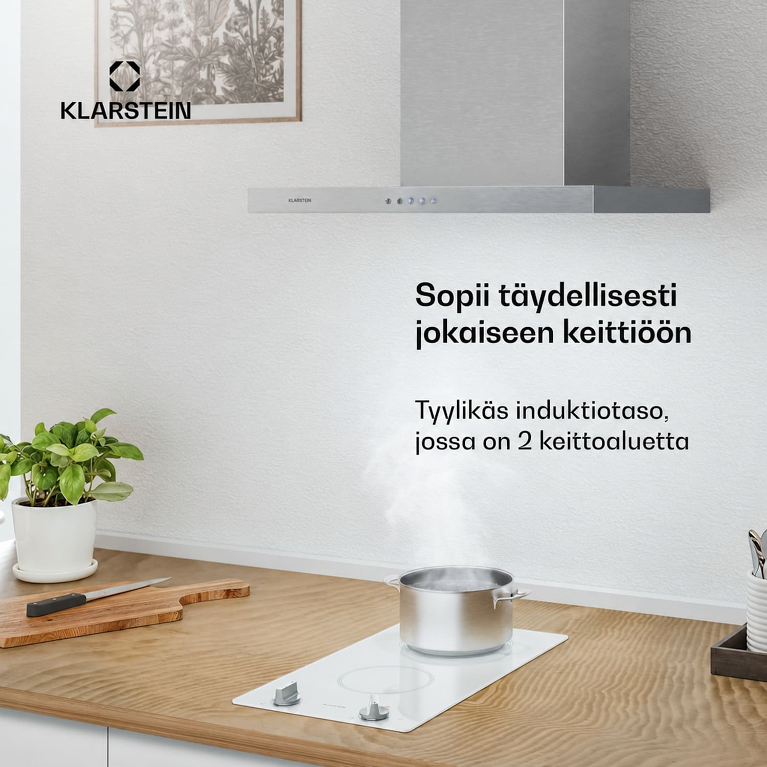 Kochheld induktiokeittotaso | Tyylikäs & tehokas | 2 keittoaluetta | 3500 W | 30 cm 30 cm | Kiiltävä | Valkoinen
