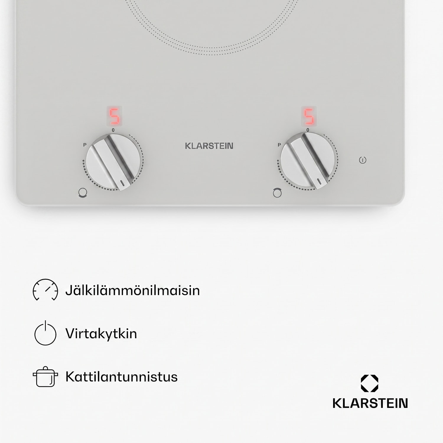 Kochheld induktiokeittotaso | Tyylikäs & tehokas | 2 keittoaluetta | 3500 W | 30 cm 30 cm | Kiiltävä | Valkoinen