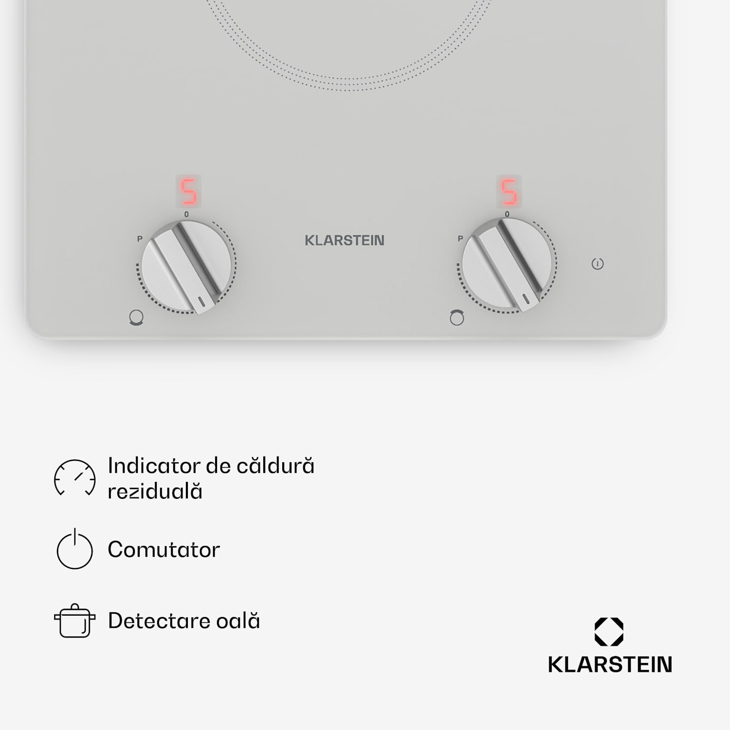 Plită cu inducție Kochheld | Elegantă și puternică | 2 zone de gătit | 3500 W | 30 cm 30 cm | Alb