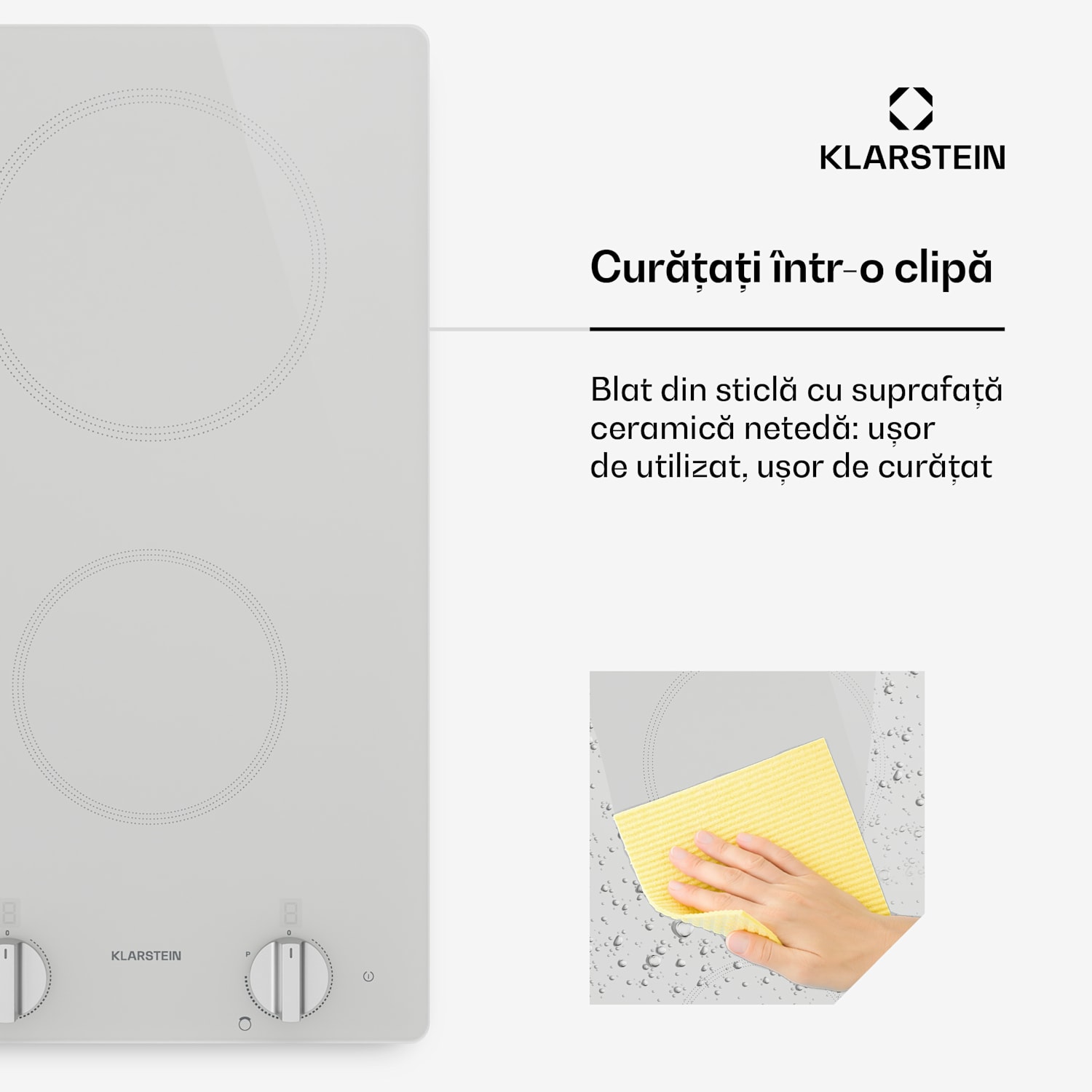 Plită cu inducție Kochheld | Elegantă și puternică | 2 zone de gătit | 3500 W | 30 cm 30 cm | Alb