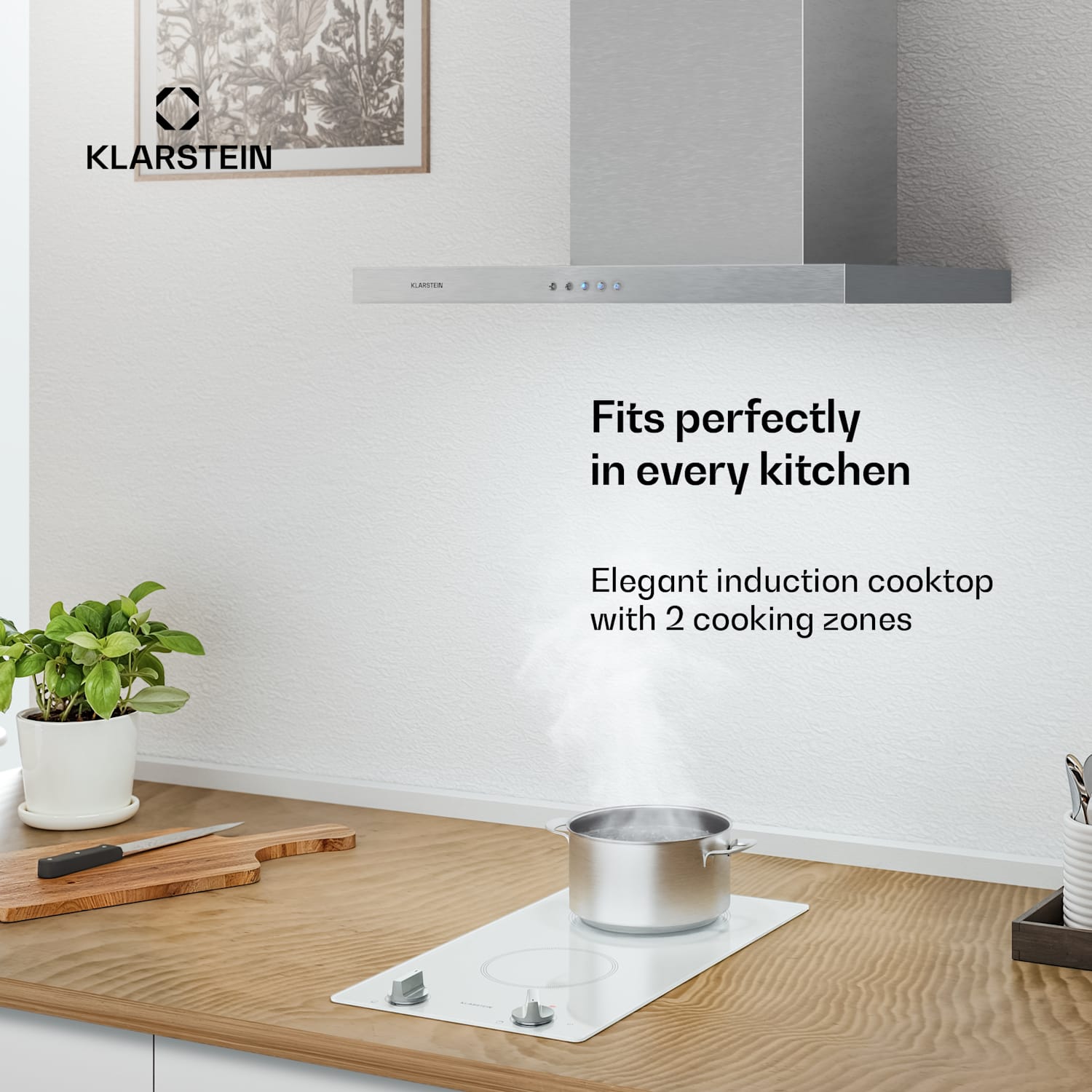 Kochheld-induktiokeittotaso | tyylikäs & tehokas | 2 keittoaluetta | 3500 W | 30 cm 30 cm | Valkoinen