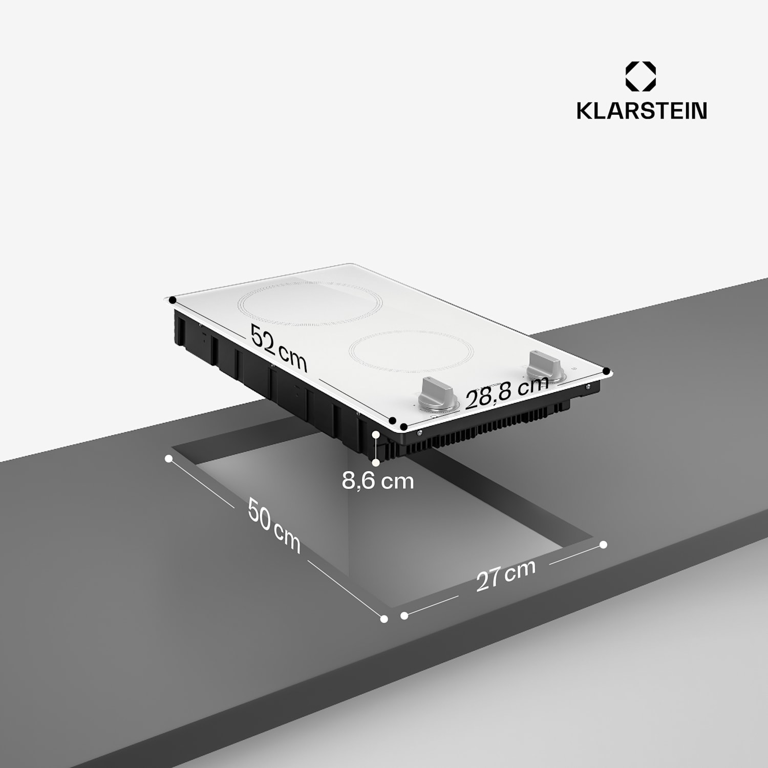 Kochheld placa de inducción | Elegante y potente | 2 zonas de cocción | 3500 W | 30 cm 30 cm | Blanco