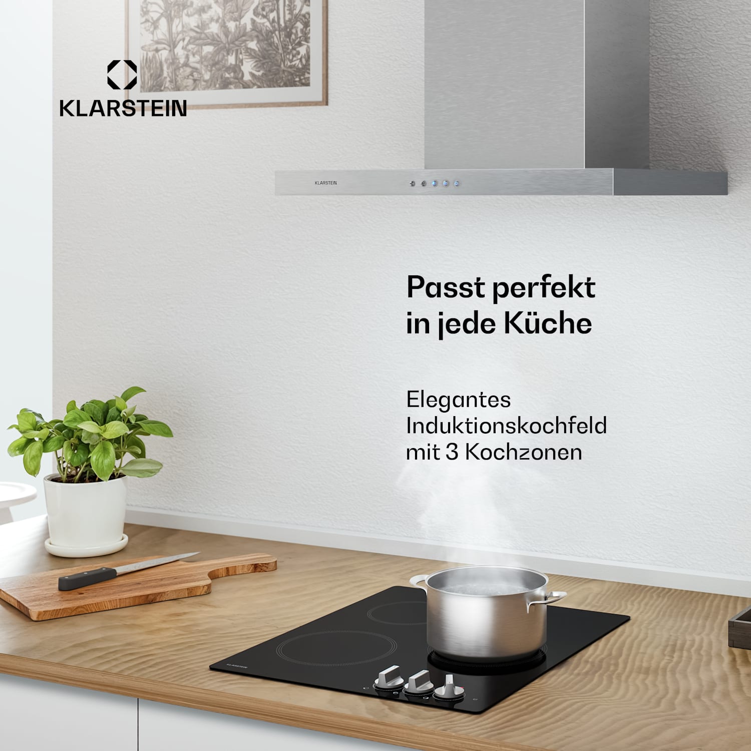 Kochheld - Piano cottura a induzione | Elegante e potente | 3 zone | 5700 W | 45 cm 45 cm | Nero