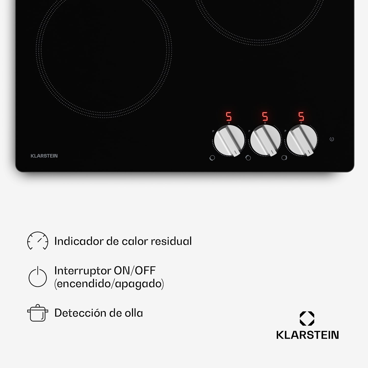 Kochheld placa de inducción | Elegante y potente | 3 zonas de cocción | 5700 W | 45 cm 45 cm | Negro