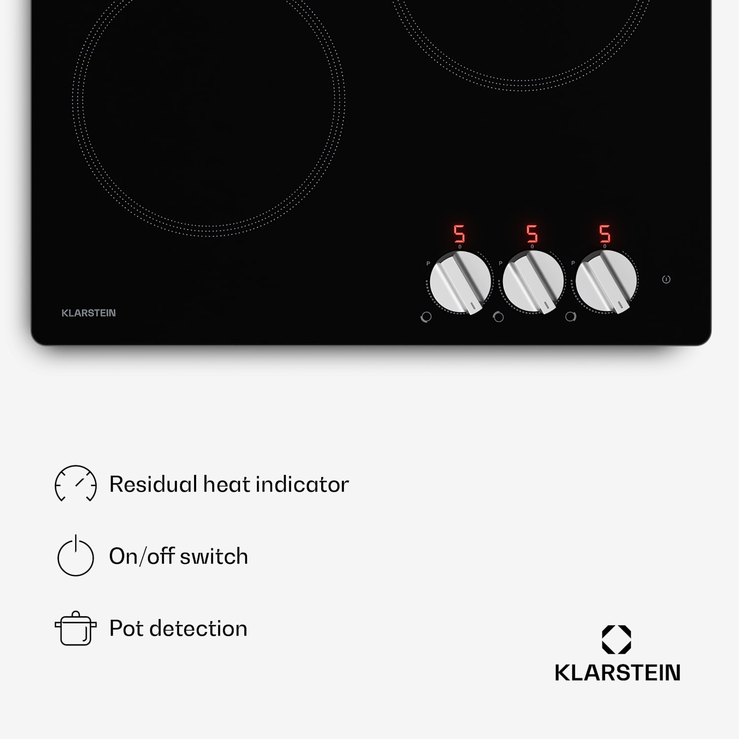 Placa de indução Kochheld | elegante e potente | 3 discos | 5700 W | 45 cm 45 cm | Preto