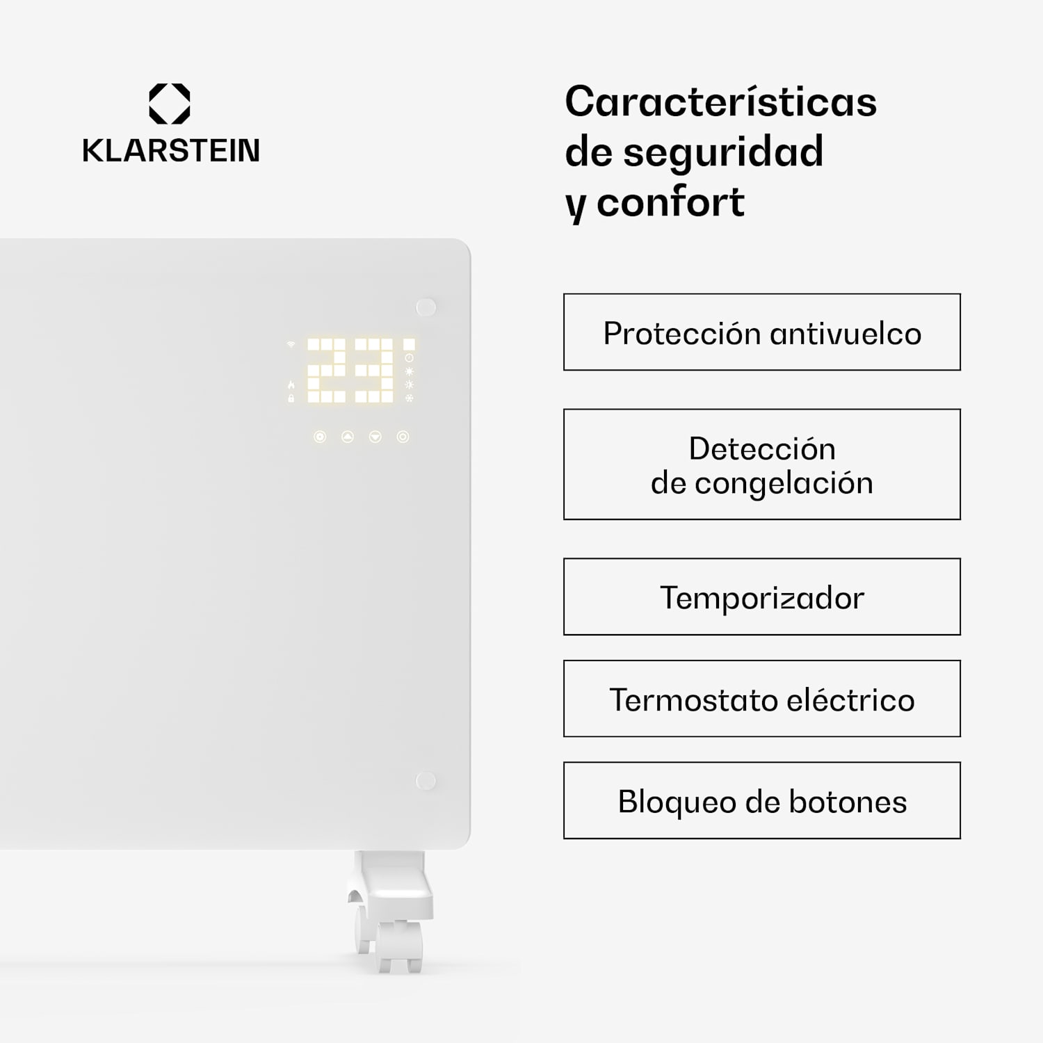 Calefactor convector Bornholm | 3000 W | 30 m² | Potente y elegante | 105 cm x 51 cm 3000 W | Sí | Blanco