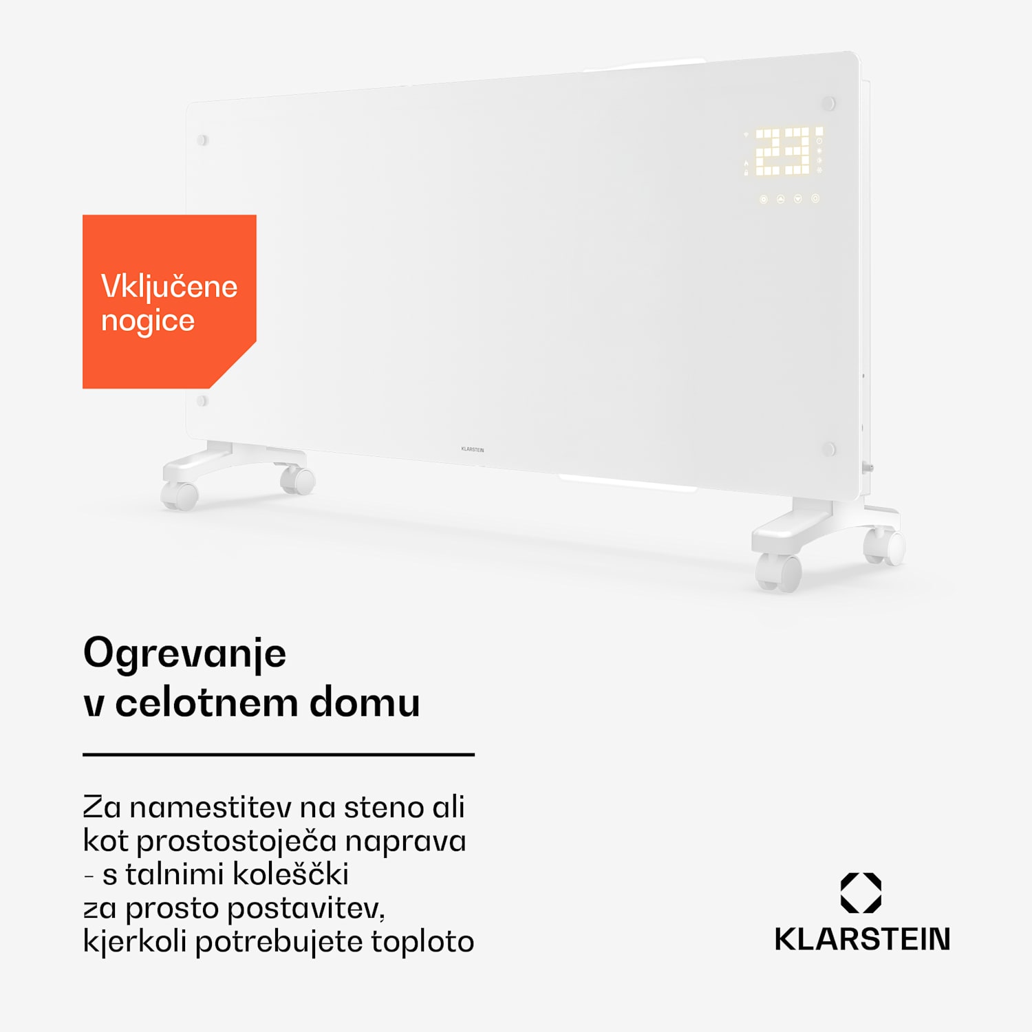 Bornholm konvektor | 3000 W | 30 m² | Zmogljiv in eleganten | 105 cm x 51 cm 3000 W | Da | Bela