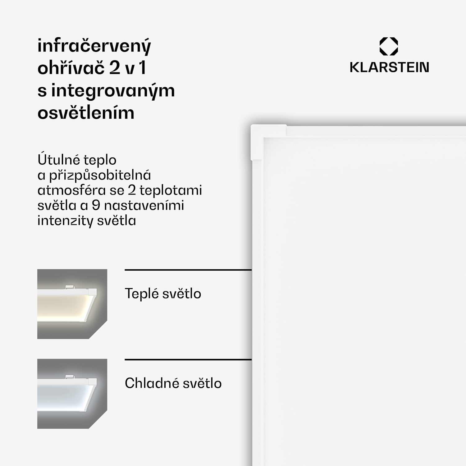 Wondersky infračervený panel | 360 W | 4 - 8 m² | Minimalistický design | 60 cm x 60 cm 360 W