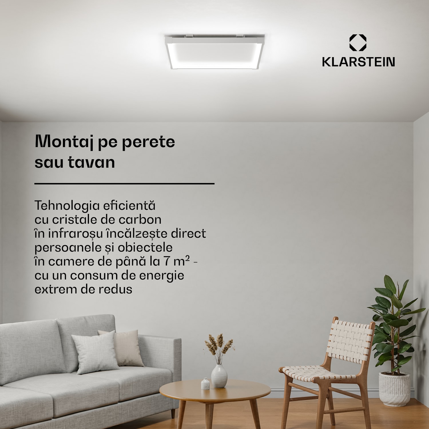 Panou infraroșu minunat | 360 W | 4 - 8 m² | Design minimalist | 60 cm x 60 cm 360 W