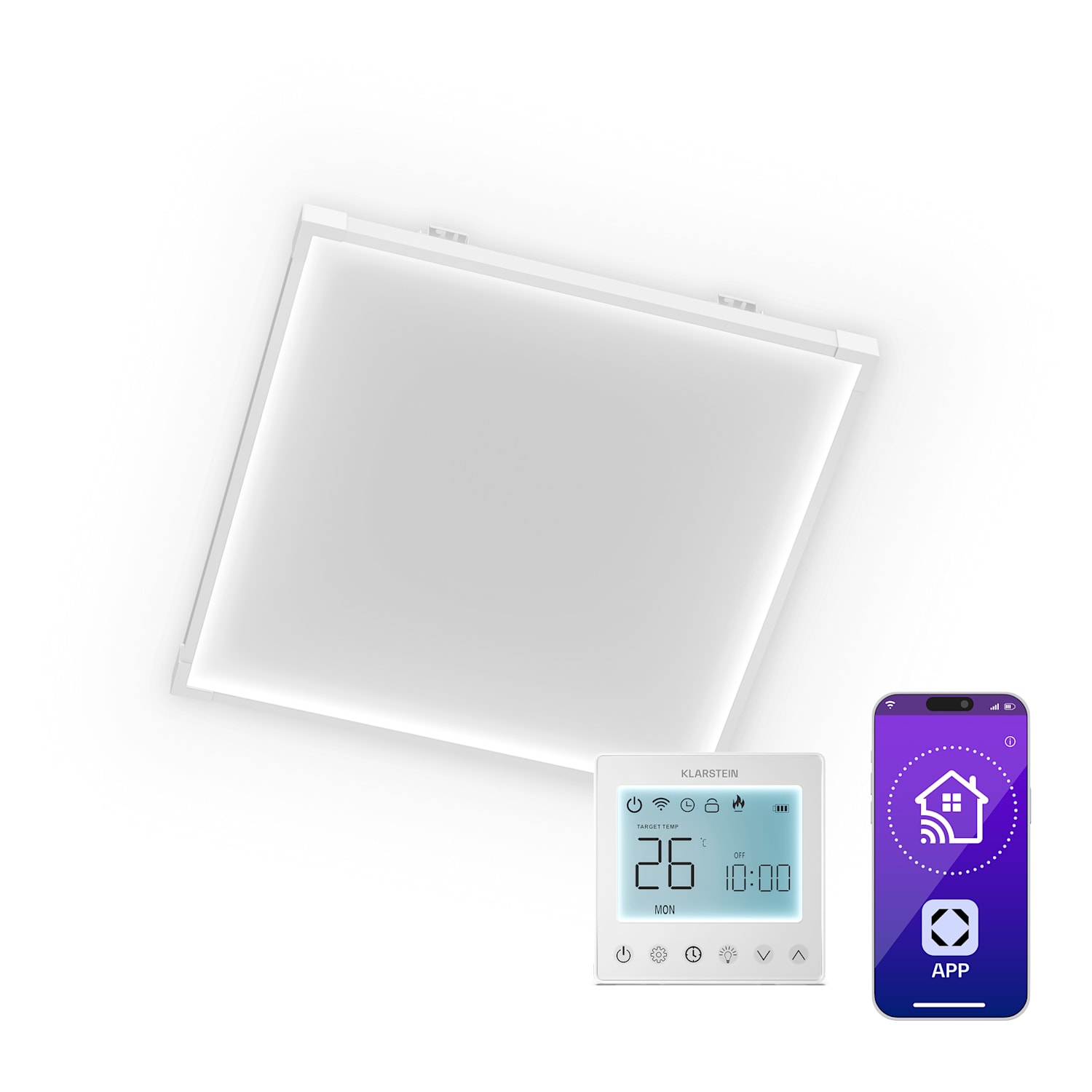 Painel de infravermelhos Wondersky | 360 W | 4 - 8 m² | design minimalista | 60 cm x 60 cm 360 W