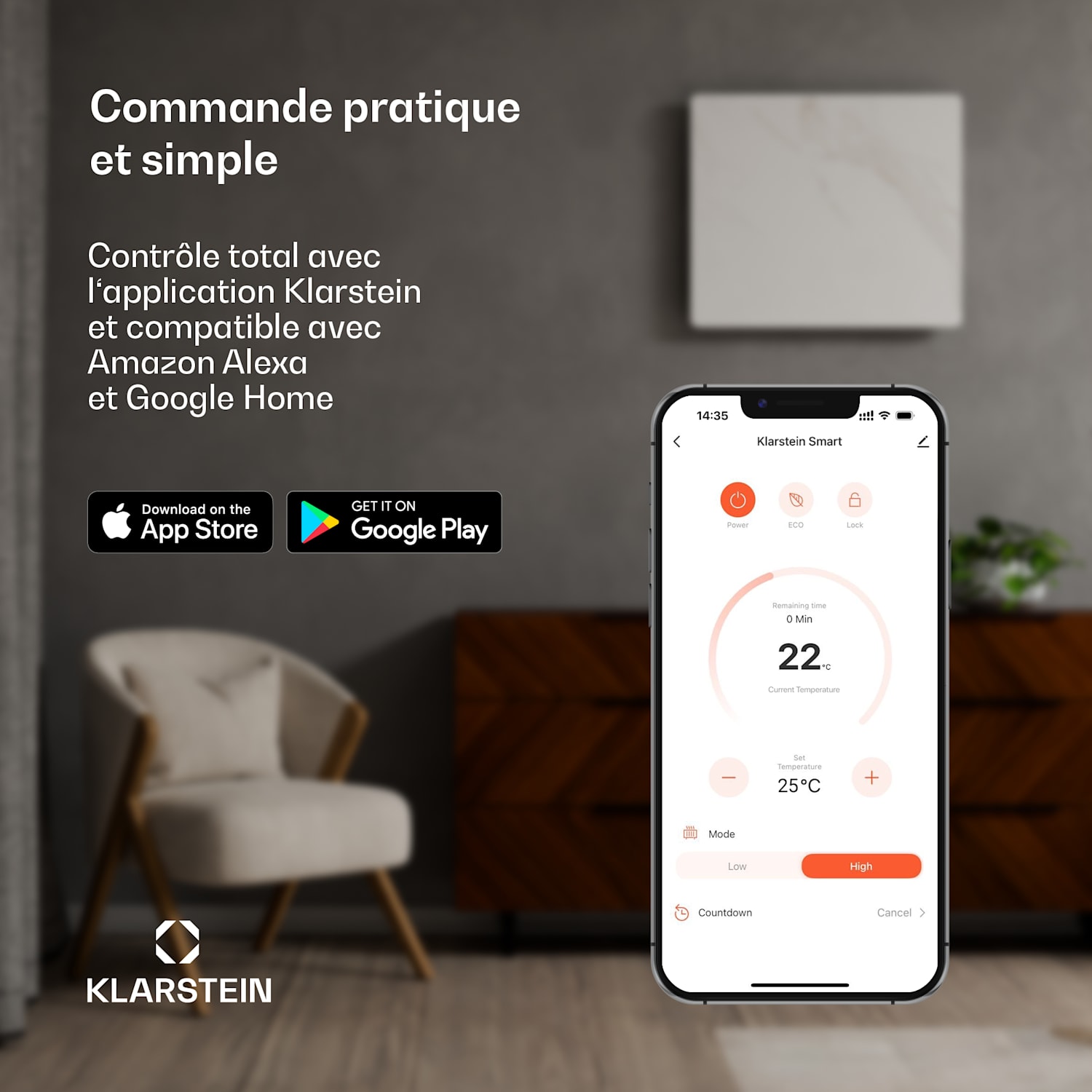 MarmoHeat infraroodpaneel | 600 W | 5 - 9 m² | marmer optiek | 70 x 100 cm 600 W | Grijs