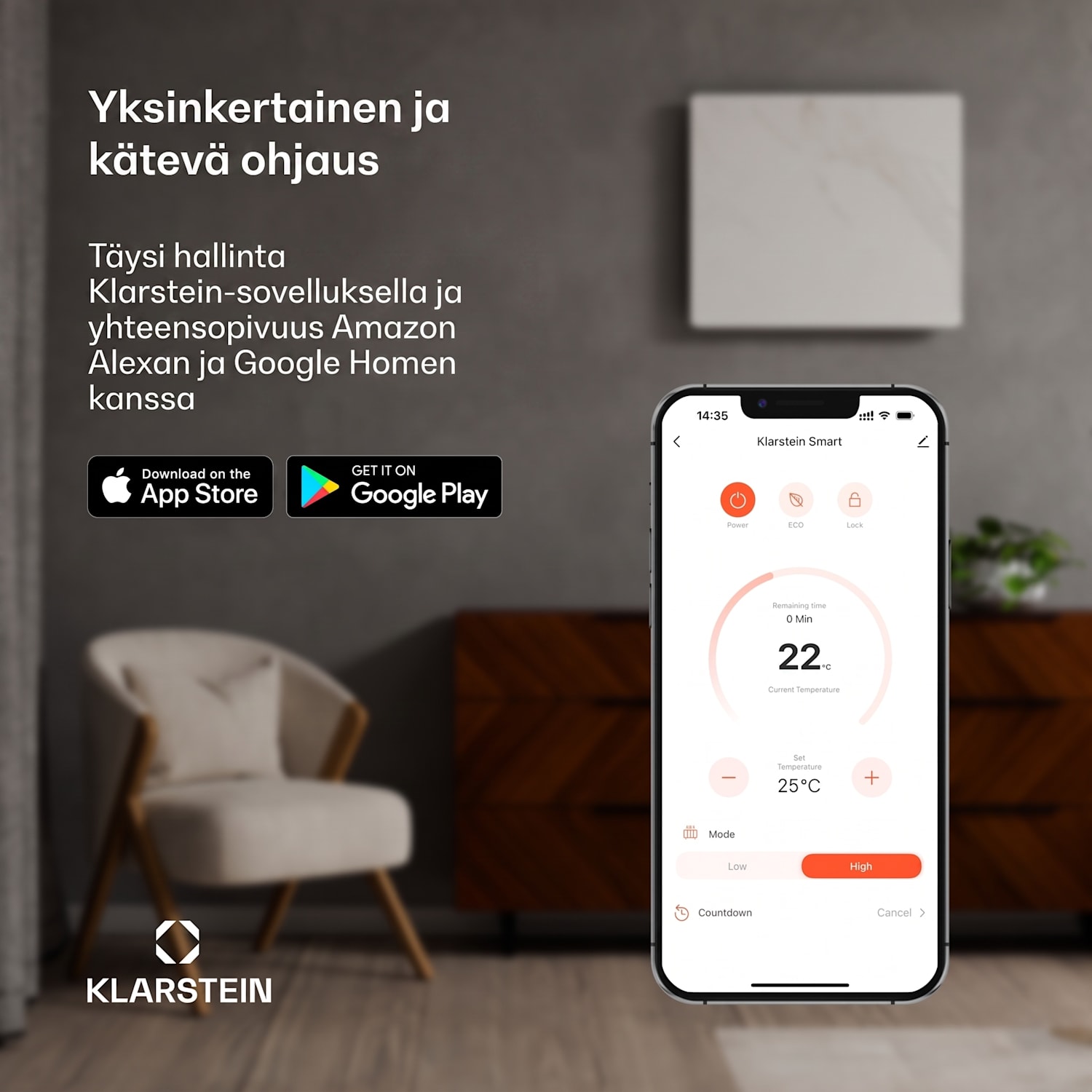 MarmoHeat infrapaneeli | 600 W | 5 - 9 m² | Marmorikuvio | 70 cm x 100 cm 600 W | Valkoinen