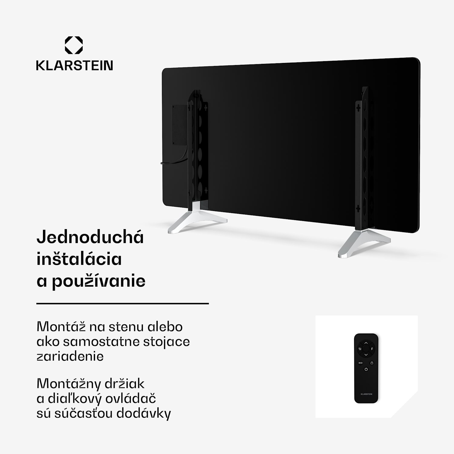 Wonderglass infračervený panel | 720 W | 3 - 7 m² | Moderný sklenený dizajn | 120 cm x 68 cm 720 W | Čierna