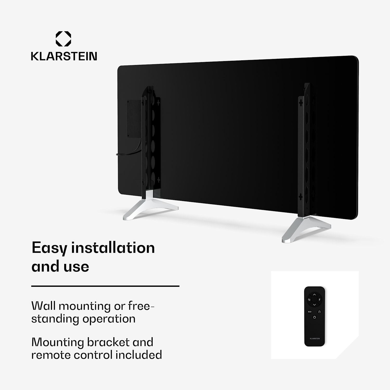 Wonderglass infrapunalämmitin | 720 W | 3 - 7 m² | Moderni lasimuotoilu | 120 cm x 68 cm 720 W | Musta