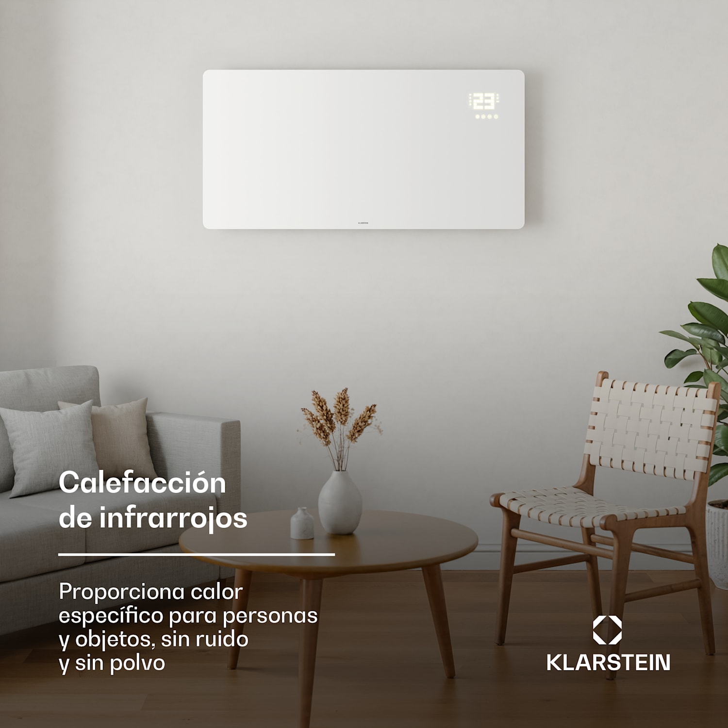 Wonderglass panel infrarrojo | 720 W | 8 - 15 m² | Diseño moderno de vidrio | 120 cm x 68 cm 720 W | Blanco