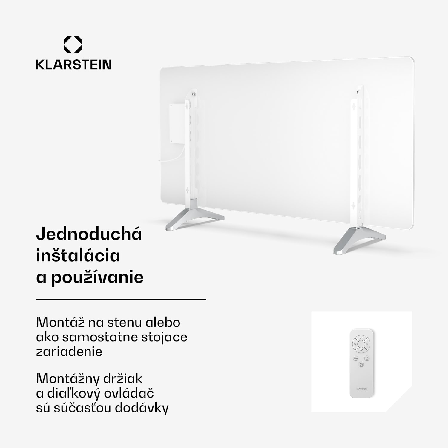 Wonderglass infračervený panel | 720 W | 8 - 15 m² | Moderný sklenený dizajn | 120 cm x 68 cm 720 W | Biela