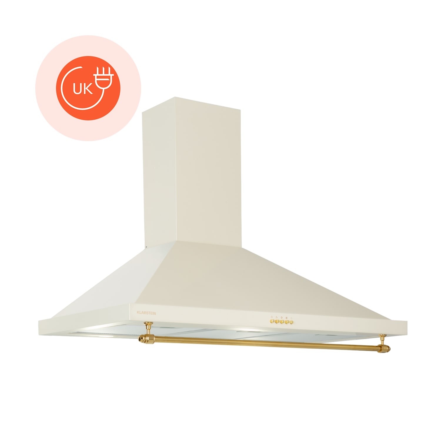 Montblanc 90 Cooker Hood 610m³/h 165W 2 x 1.5W LED Railing 90 cm | Vintage Cream