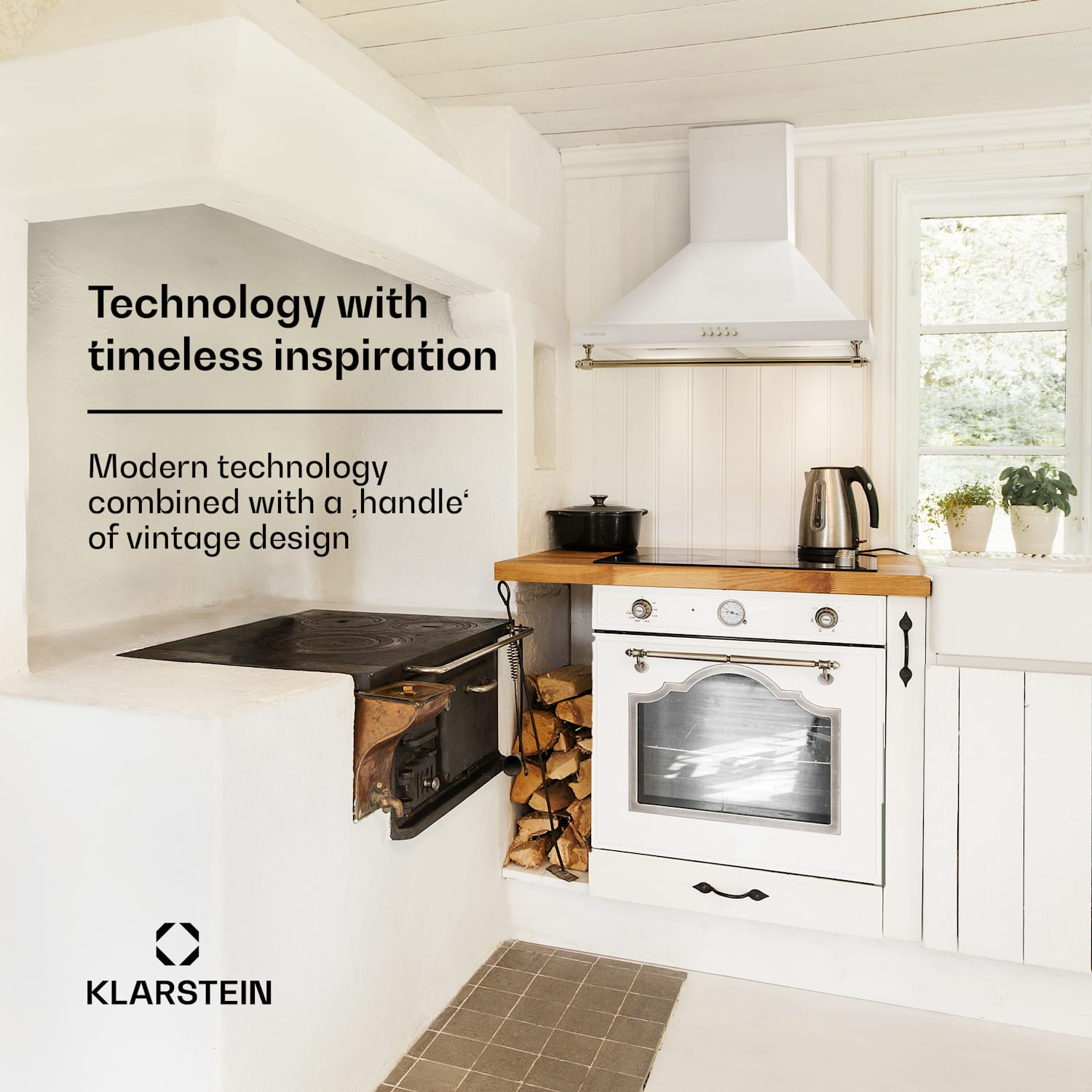 Montblanc 60 Cooker Hood 610m³/h 165W 2 x 1.5W LED Railing 60 cm | White