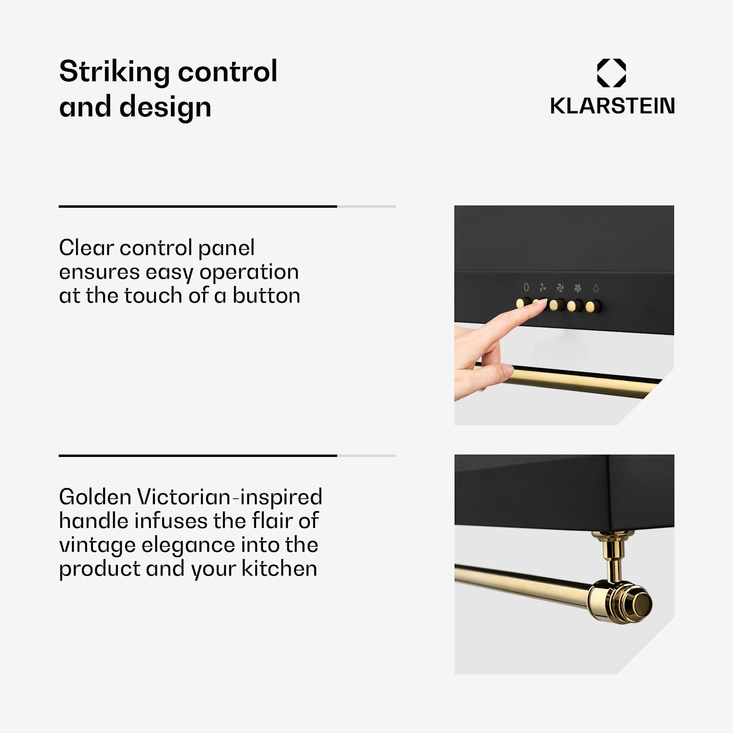 Montblanc 60 Cooker Hood 610m³/h 165W 2 x 1.5W LED Railing 60 cm | Black