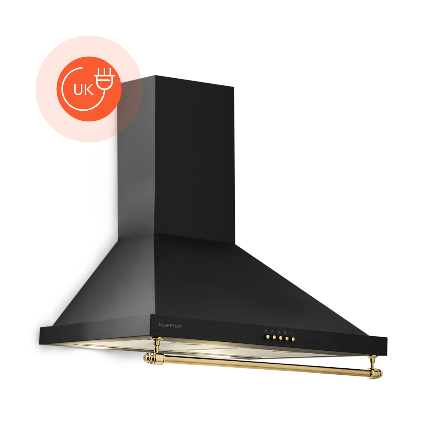 Montblanc 60 Cooker Hood 610m³/h 165W 2 x 1.5W LED Railing 60 cm | Black