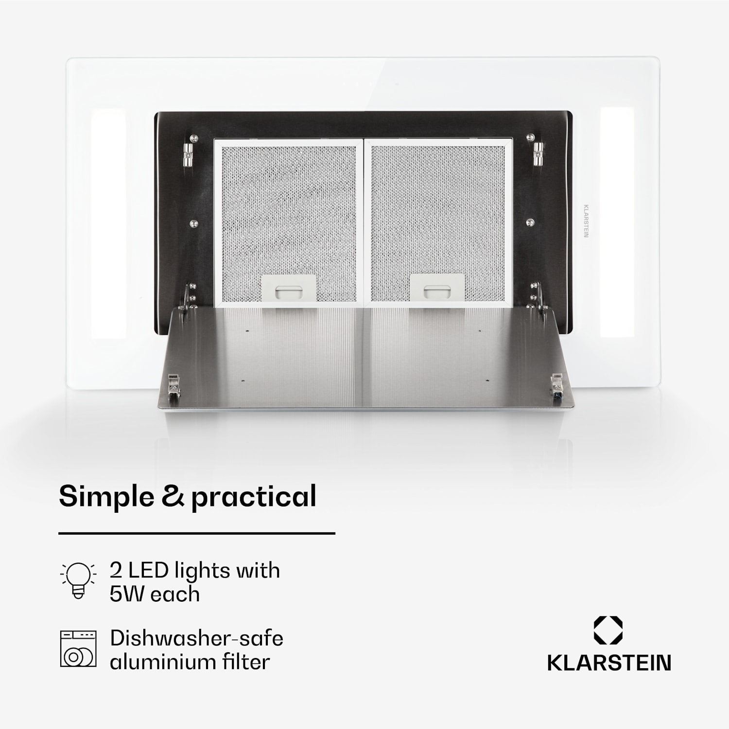 Remy ceiling hood 90 cm 619 m³/h 230W 3 levels remote control White