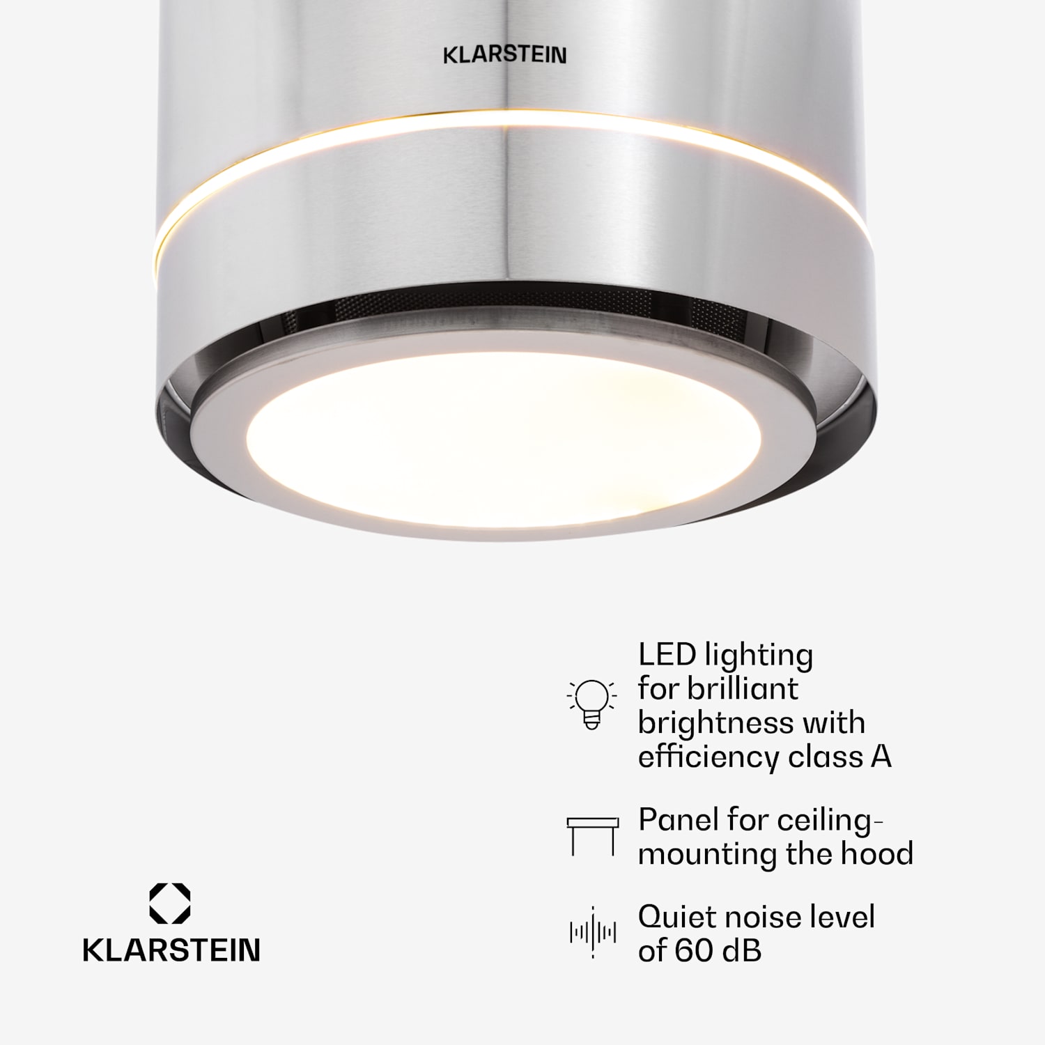 Tron Ambience Island Extractor Hood Ø38cm Convection 540m³ / h LED Stainless Steel Stainless Steel