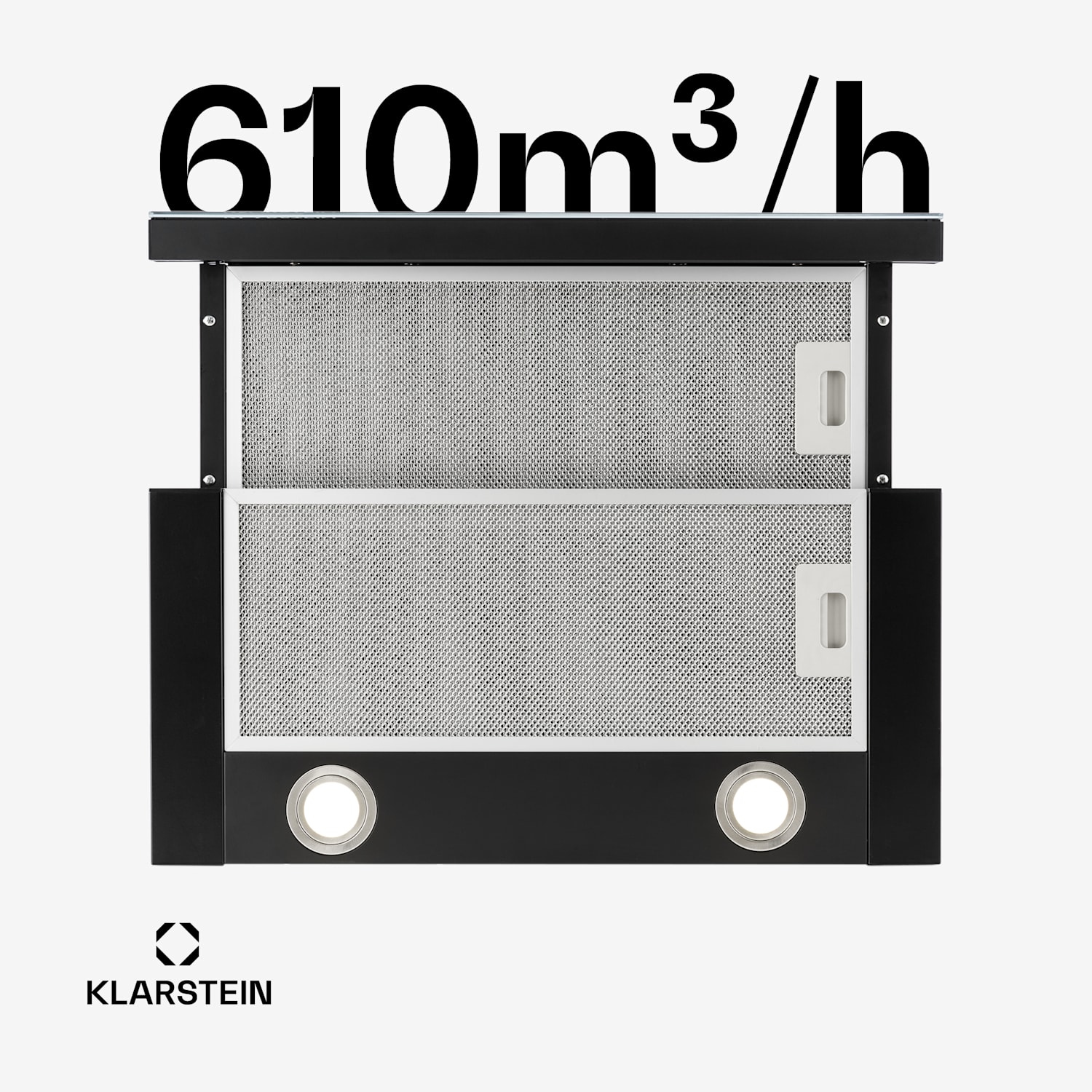 Vinea Substructure Cooker Hood Extractor Hood Flat Screen Hood 60cm Black Black