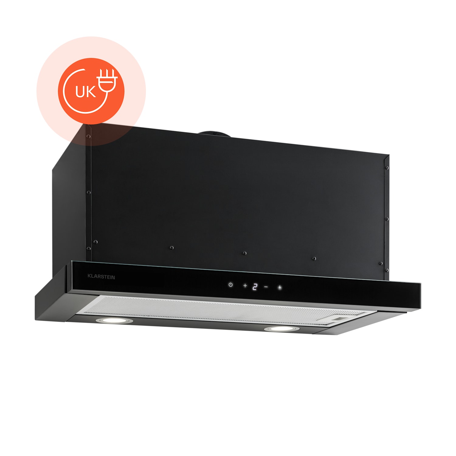 Vinea Substructure Cooker Hood Extractor Hood Flat Screen Hood 60cm Black Black