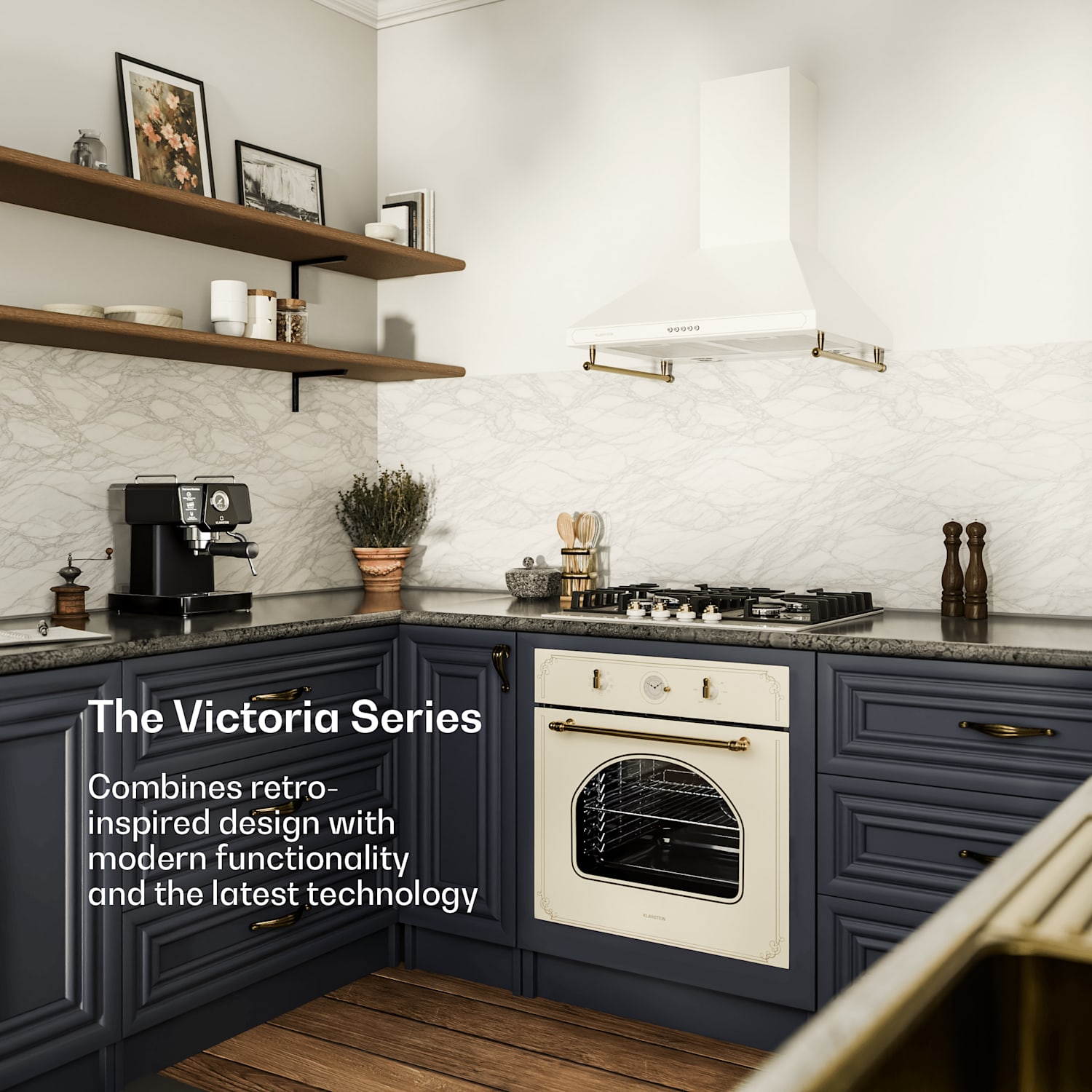 Victoria, 4-Zone Gas Hob, 4-Burner, Glass Ceramic, Ivory 60 cm | Cream
