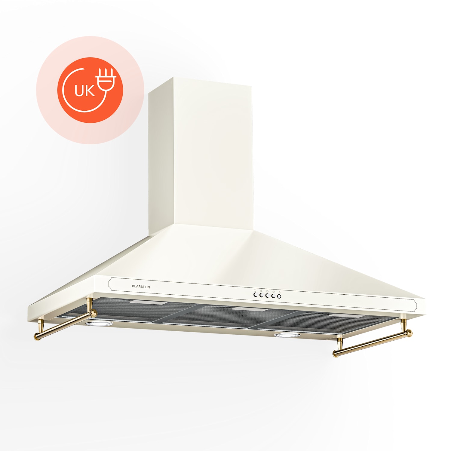 Victoria 90 cooker hood 90 cm retro design 644.5 m³/h 2 LED lamps 90 cm | Vintage Cream