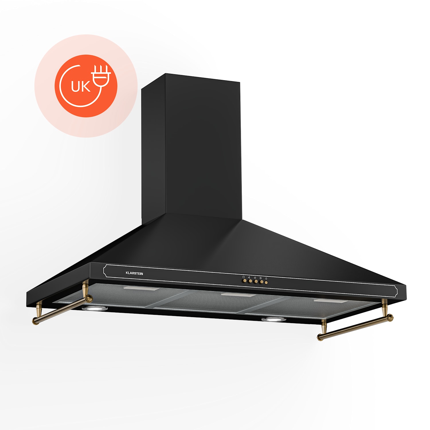 Victoria 90 cooker hood 90 cm retro design 644.5 m³/h 2 LED lamps 90 cm | Black