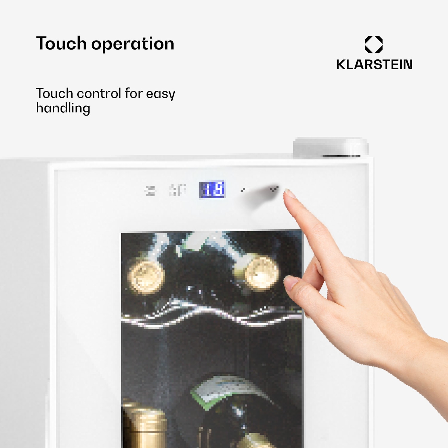 Shiraz 12 Slim Uno Wine Fridge 32l/12 Bottles Touch 85 W 5-18 °C LED 12 bottles | 1 cooling zone | White Glass