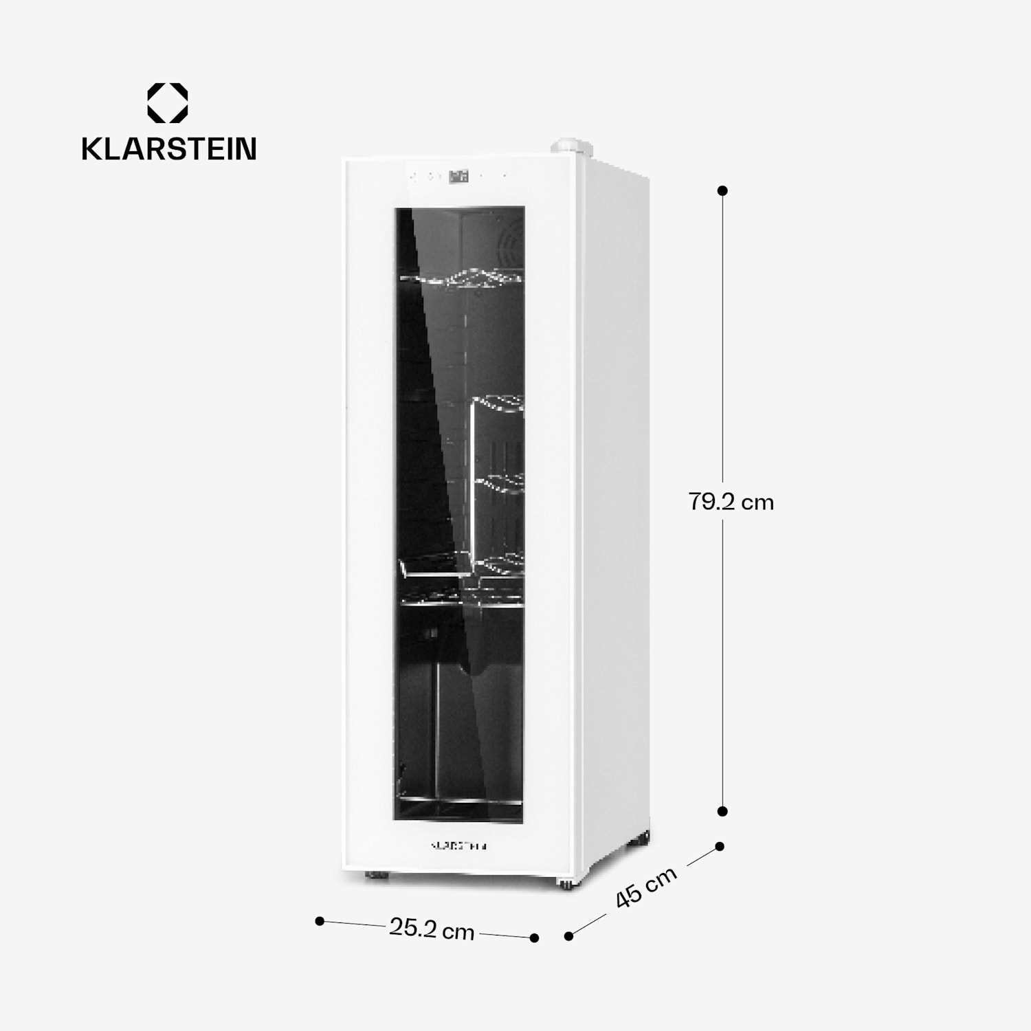 Shiraz 12 Slim Uno Wine Fridge 32l/12 Bottles Touch 85 W 5-18 °C LED 12 bottles | 1 cooling zone | White Glass