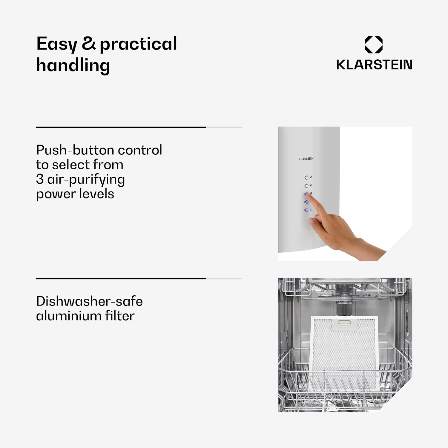 Beretta island extractor hood Ø35cm recirculation/extraction 650m³/h LED stainless steel White