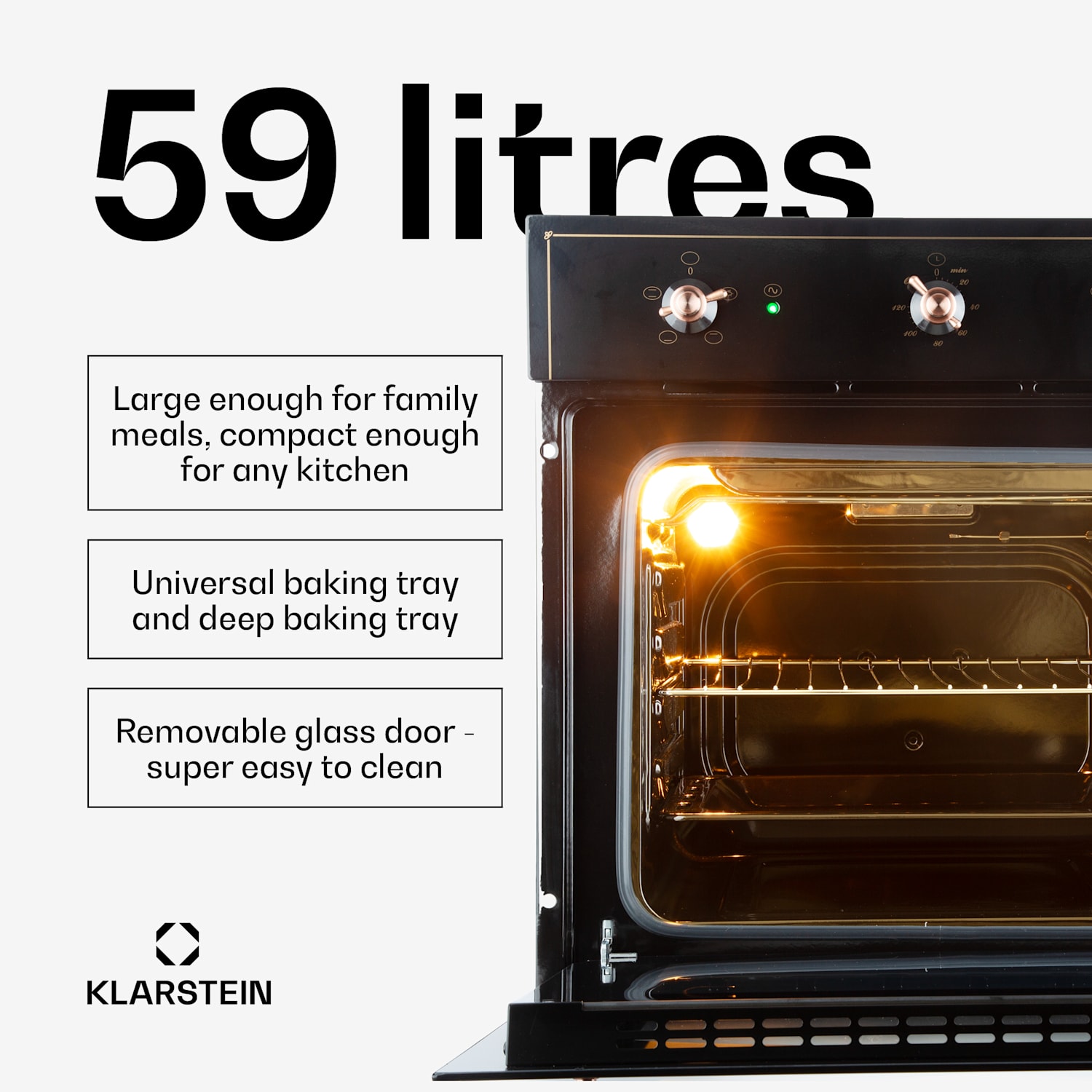 Vilhelmine Oven 55 l Installed Energy Efficiency Class A Black 