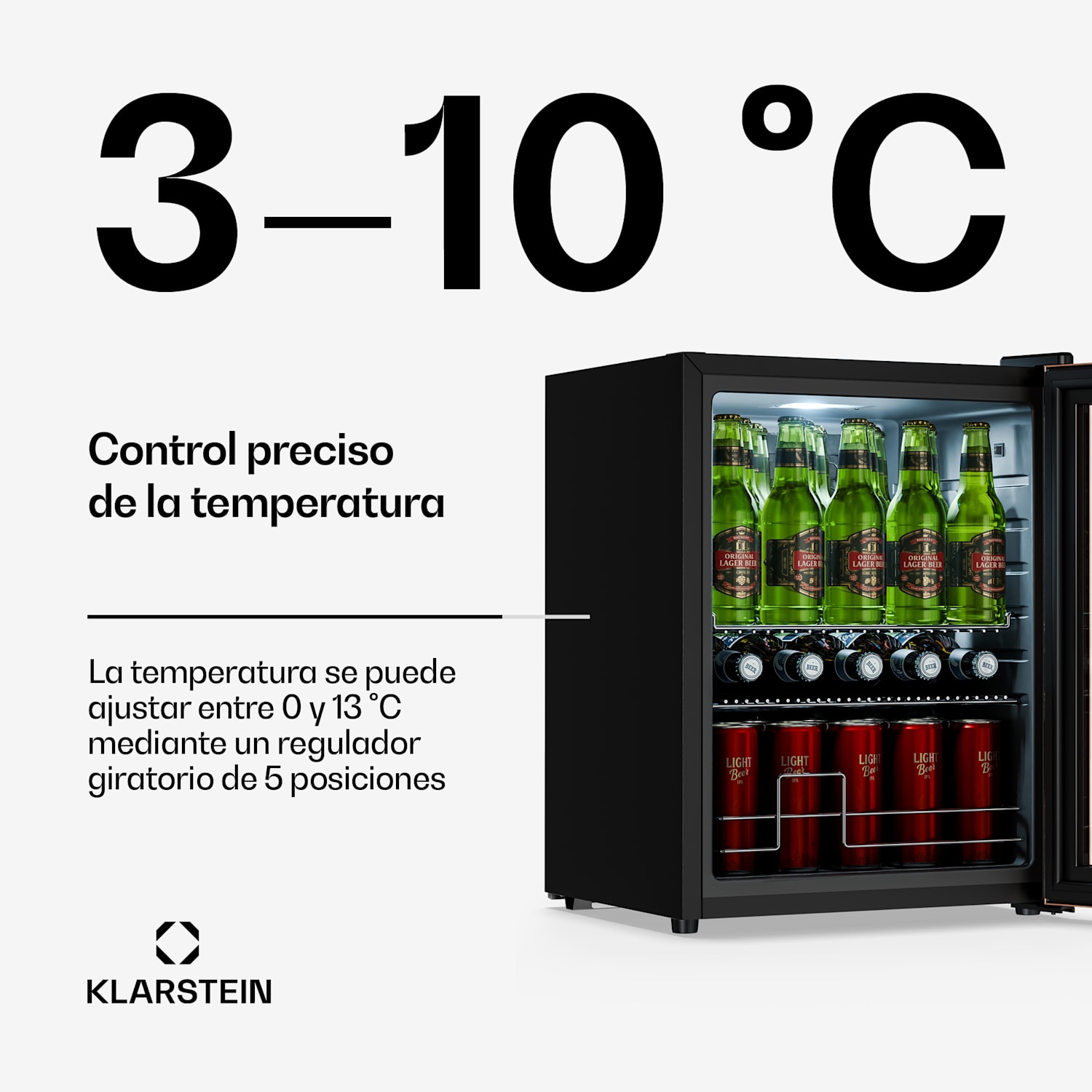 Beersafe nevera para bebidas con puerta de cristal | 64 x 48 cm | 60 litros | 85 W | Cobre/Negro 60 L | Cobre Metálico | Negro