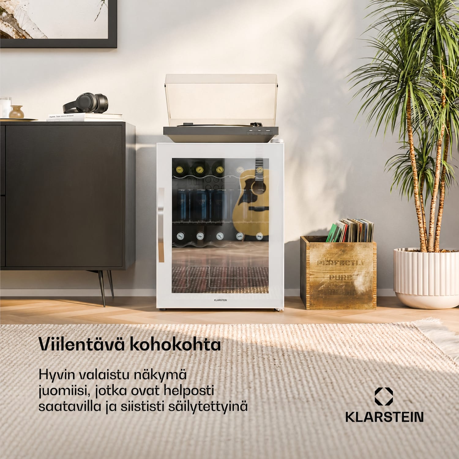 Beersafe juomajääkaappi peililasilla | 64 x 48 cm | 85 W | 60 litraa | Valkoinen 60 L | Valkoinen