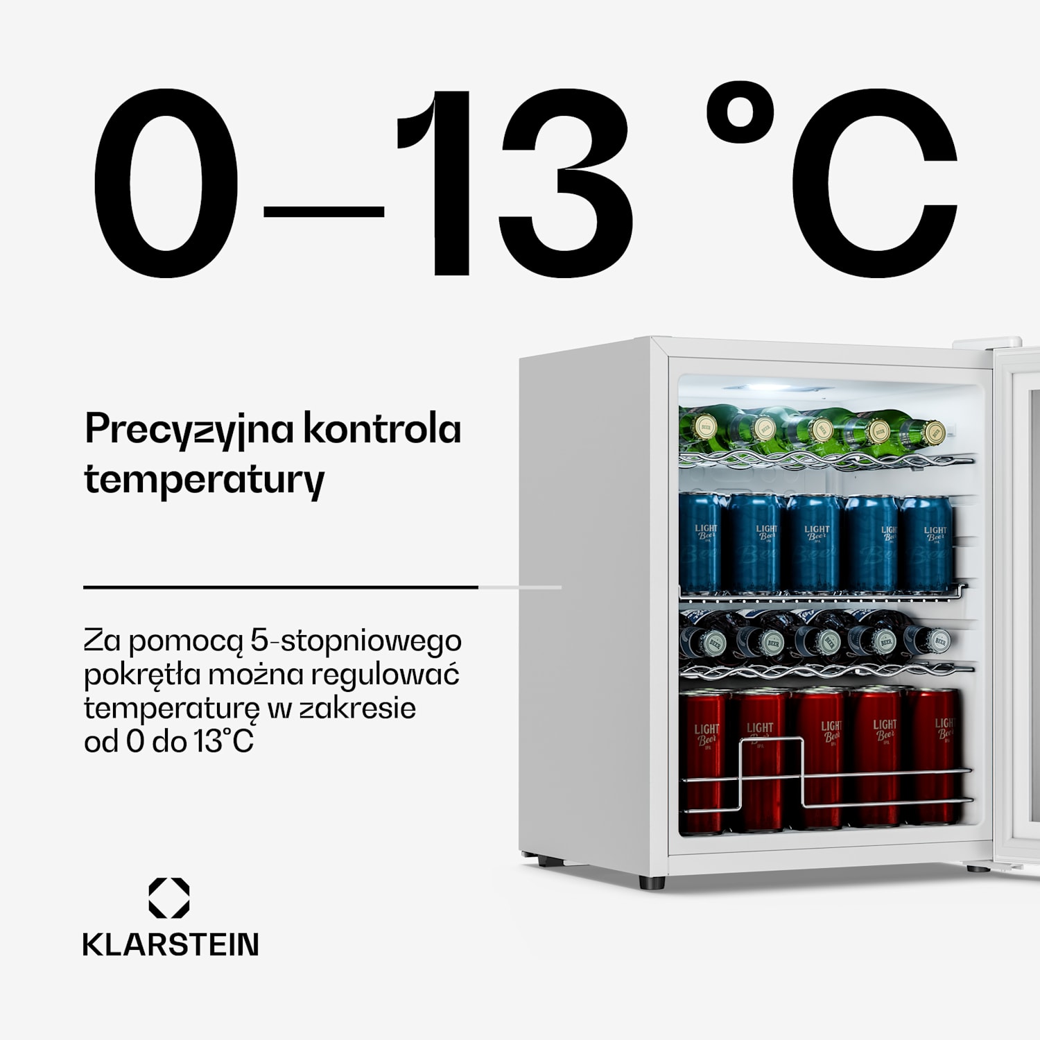 Beersafe chłodziarka do napojów z drzwiami ze szkła lustrzanego | 64 x 48 cm | 85 W | 60 l | Biała 60 Ltr | Biały