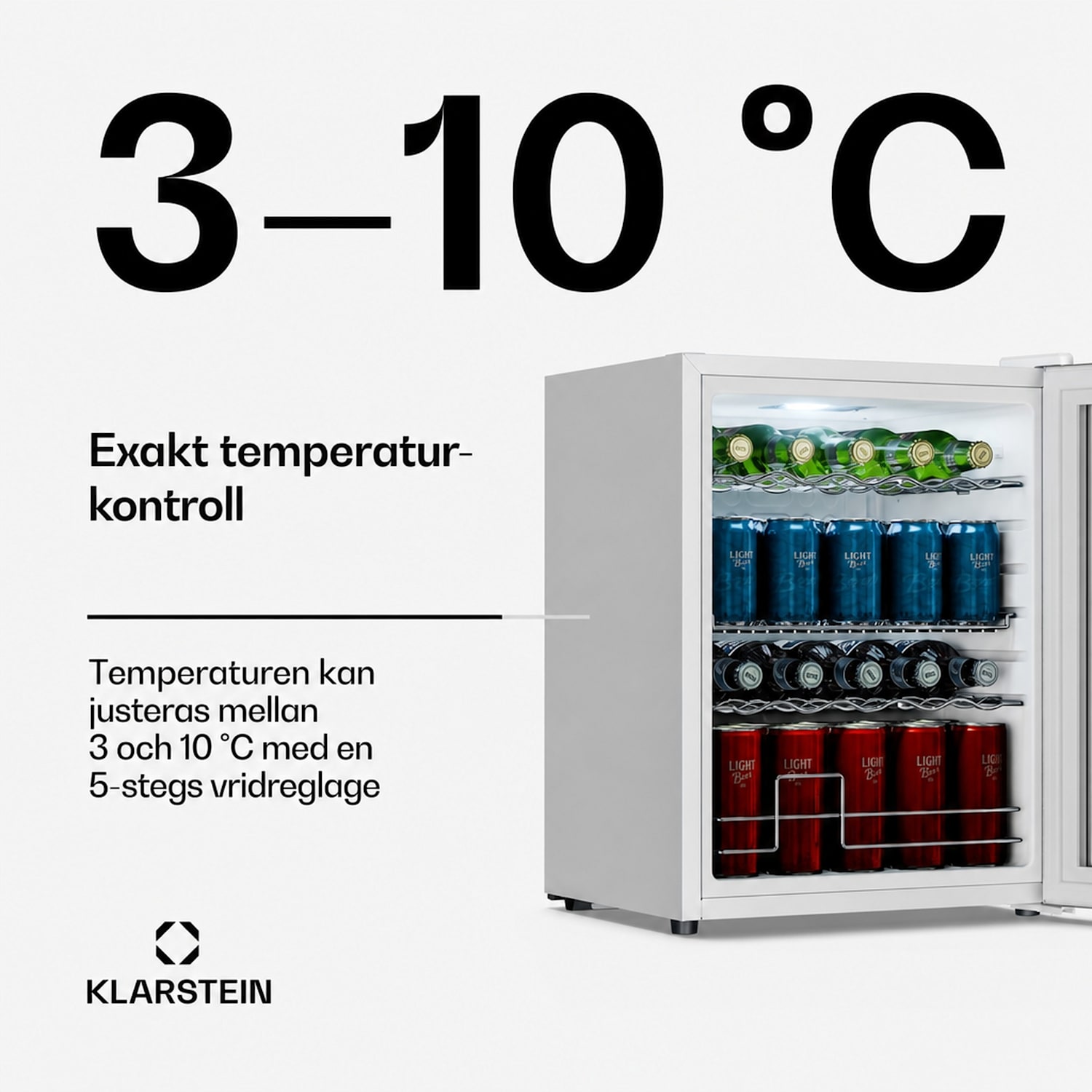 Beersafe dryckeskyl med glasdörr | 64 x 48 cm | 60 liter | 85 W | Silver/Vit 60 L | D | Silver | Silver