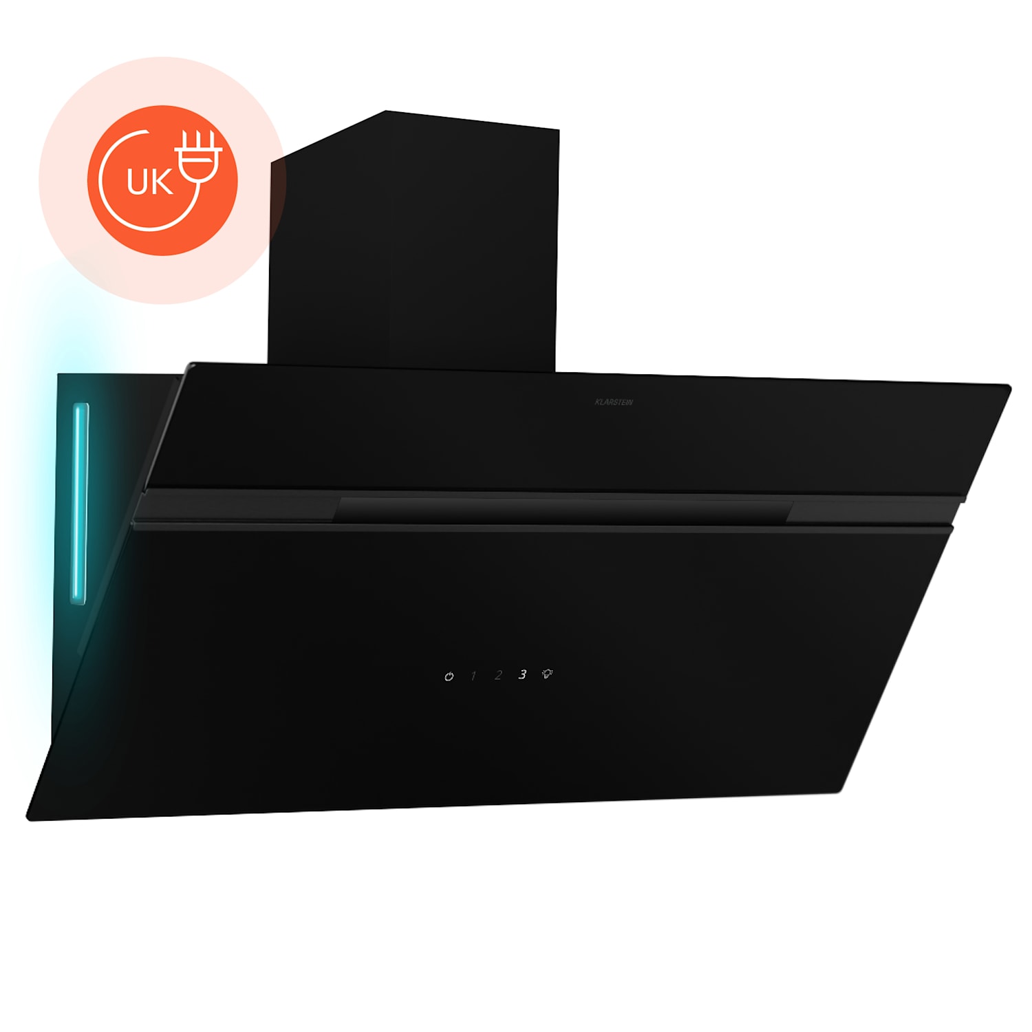 Alina extractor hood | EEC A | touch | LED lighting | exhaust air/recirculation | 615 m³/h 90 cm | Black