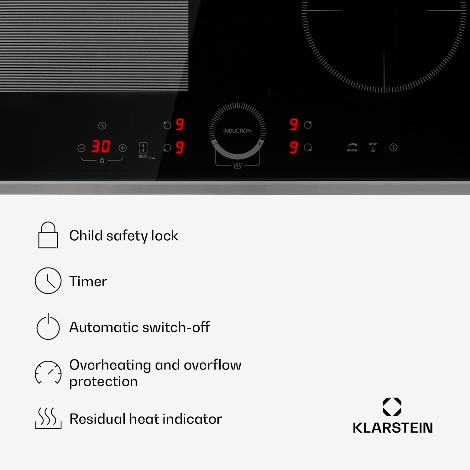 Delicatessa 60 Hybrid Prime Hob Induction 4 Zones 7000W black Hybrid | 60 cm | Black / Silver Metallic