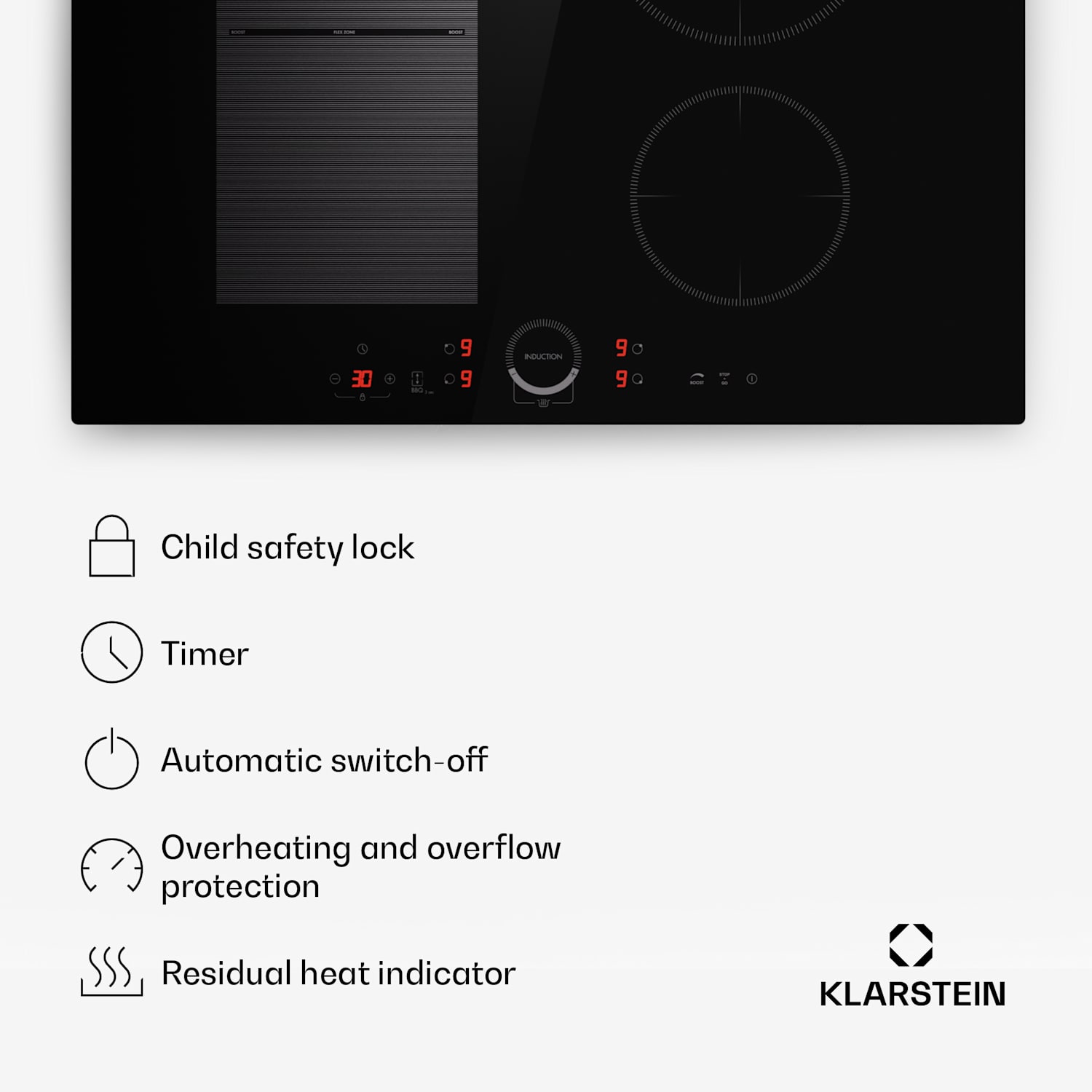 Delicatessa 70 Hybrid built-in hob induction 4 zones 7000 W glass ceramic Hybrid | 70 cm | Black