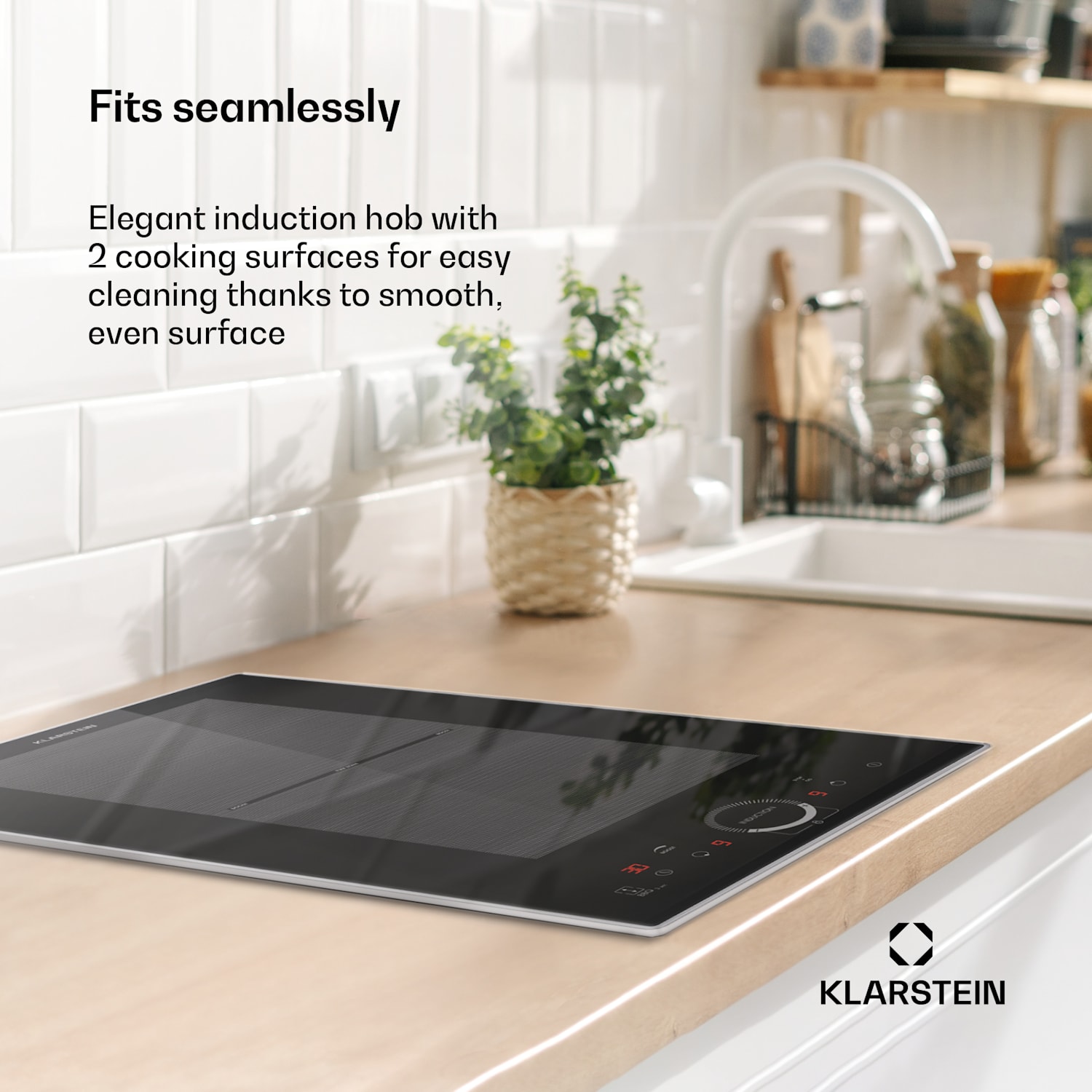 Delicatessa Domino Prime built-in induction hob 2 zones 3500 W self-sufficient Domino Prime | 30 cm | Black