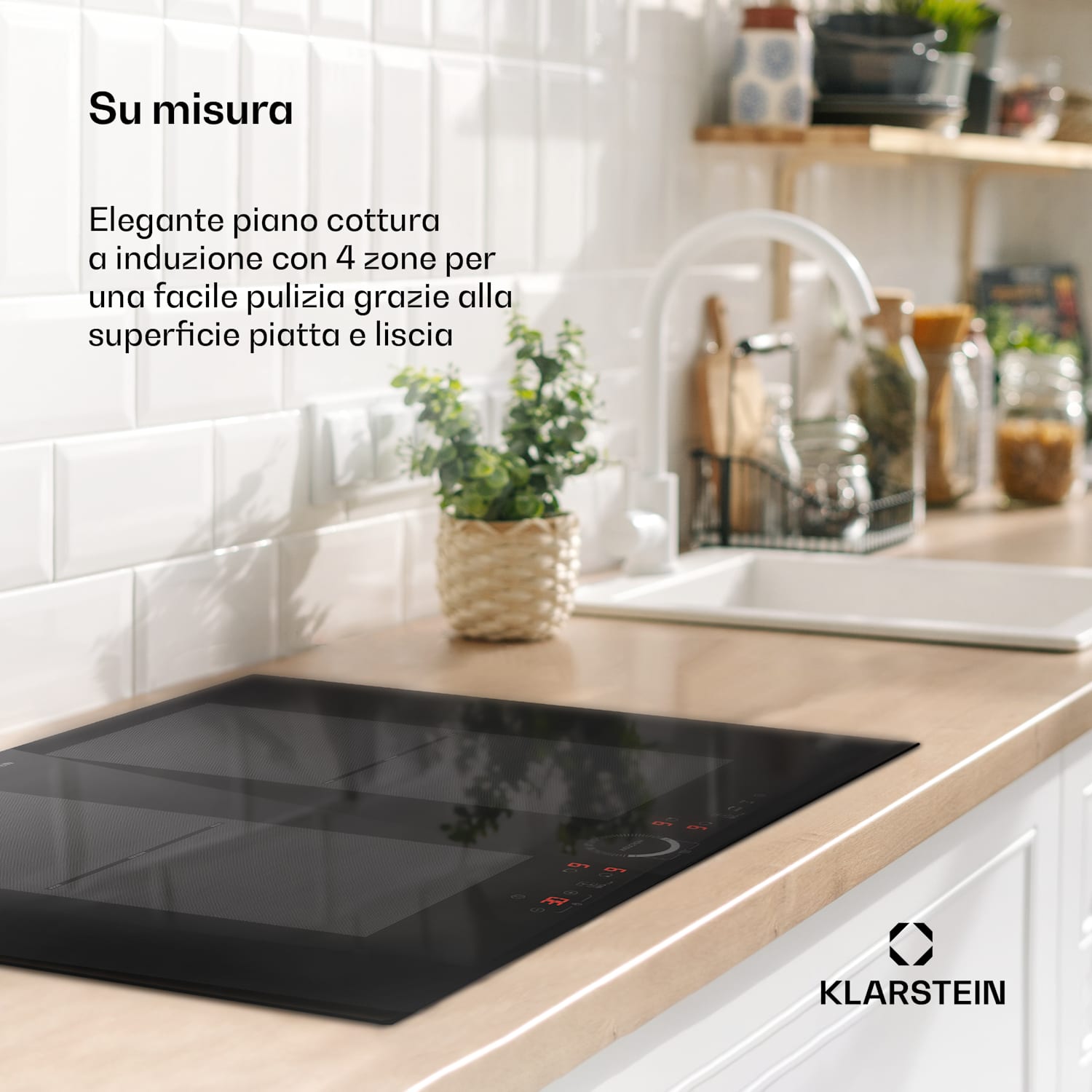 Delicatessa 70 Flex - Piano cottura a induzione da incasso, 4 zone, 7000 W, vetroceramica 70 cm | 2 zone flessibili | Nero