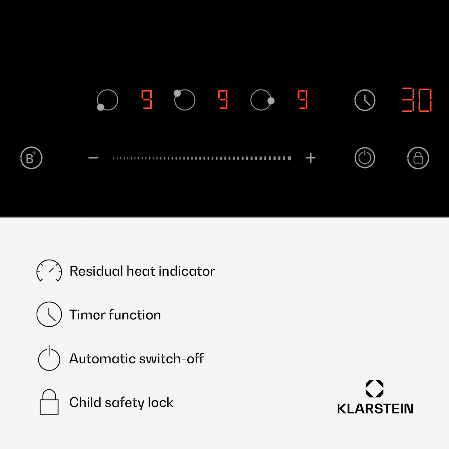 Delicatessa induction hob | 45 cm | 6600 W | 3 hobs | slider control | boost Hybrid | 45 cm | Black